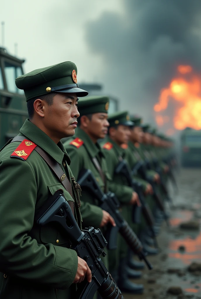 The advance of the Chinese army