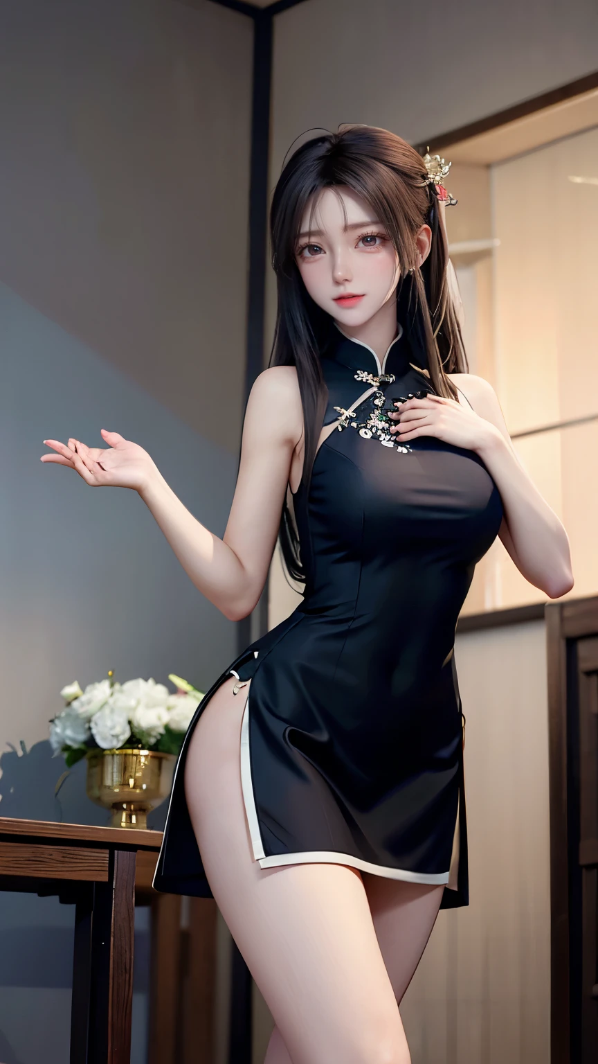arafed asian woman in a black and white outfit sitting on a bed, seductive anime girl, full body xianxia, japanese goddess, guweiz, cheongsam, cute anime waifu in a nice dress, chinese dress, beautiful alluring anime woman, beautiful anime girl squatting, beautiful alluring anime teen, chinese girl, trending on cgstation