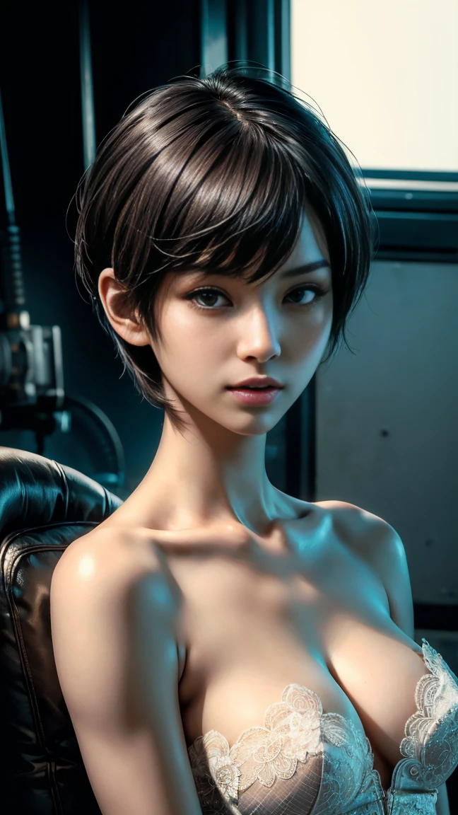 NSFW, 1girl, Rose blackpink, Cyberpunk, ((corpo inteiro):1.5), {((uma mulher))}, (24 anos), cabelos roxos, gostosa, seio grande, sexy, seios para fora, clothes with open zippers, Novo
