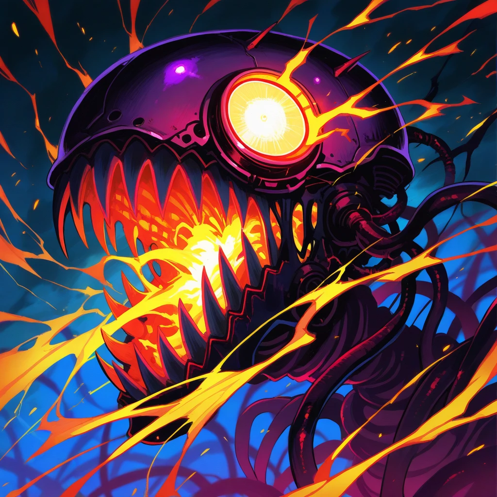 (masterpiece), best quality, solo, no humans, screaming Beholder with ...