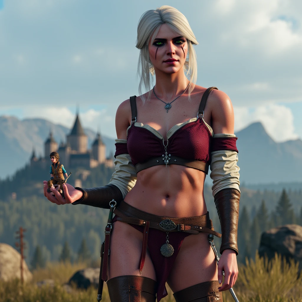 Geralt of Rivia as a sexy woman, bikini,  witcher3 style