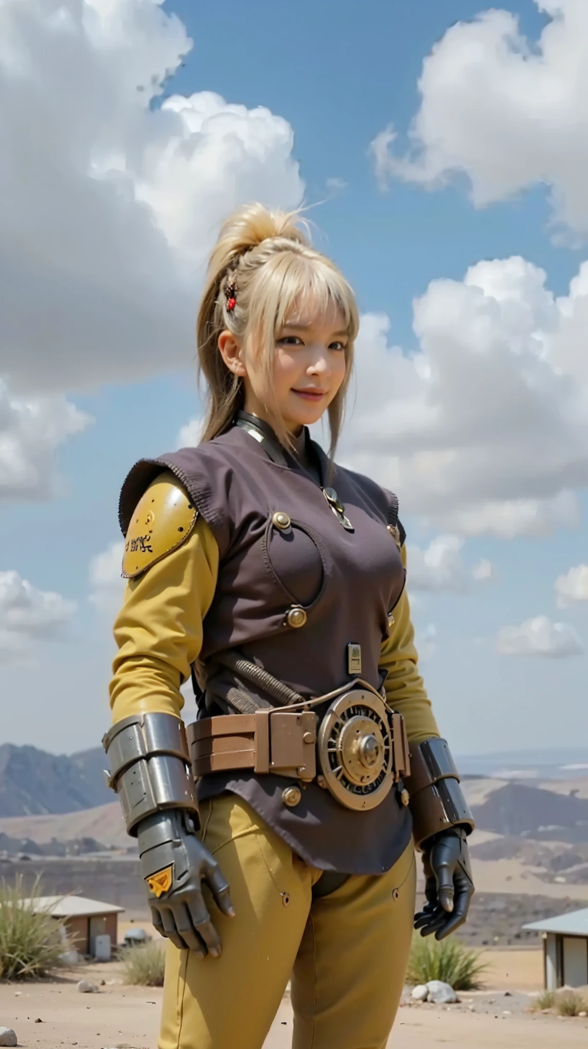 (Completely live action:1.37), (Amazingly realistic textures:1.37), (masterpiece, best quality:1.2), (8k uhd, 16k, 32k, ultra high res), amazingly realistic skin, amazingly realistic photo, superrealism, (photorealistic:1.37), (RAW photo), ultimately realistic, (ultimately realistic all details), (ultimately realistic all textures), super realistic lighting, super realistic shadow, (japanese girl:1.5), (realistic idol face), smiling, happy, super realistic face, ultimately realistic skin, ultimately realistic eyes, (mascara:1.35)ultimately realistic background, ultimately realistic detail up, (kkw-ph1:1.25), (Canon EOS R6, 85mm, 1/200s, f/5.6, ISO 1600), (tattoo), (mechanical armor:1.37), (blue eyes:1.2), (silver hair:1.3), 