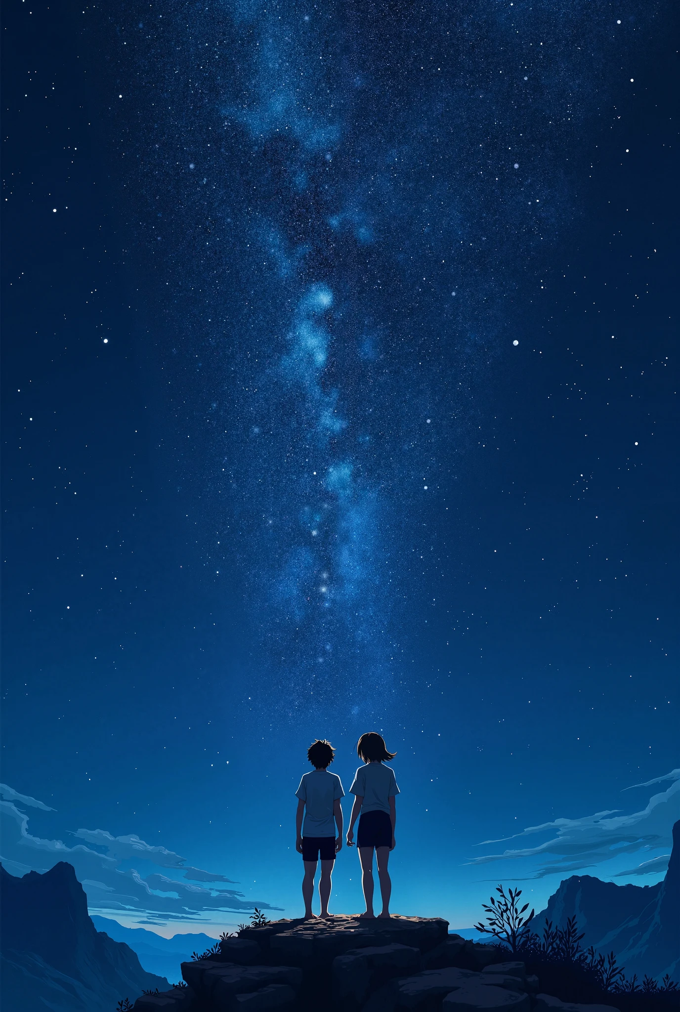 Prince and princess romantic fairy tale starry sky