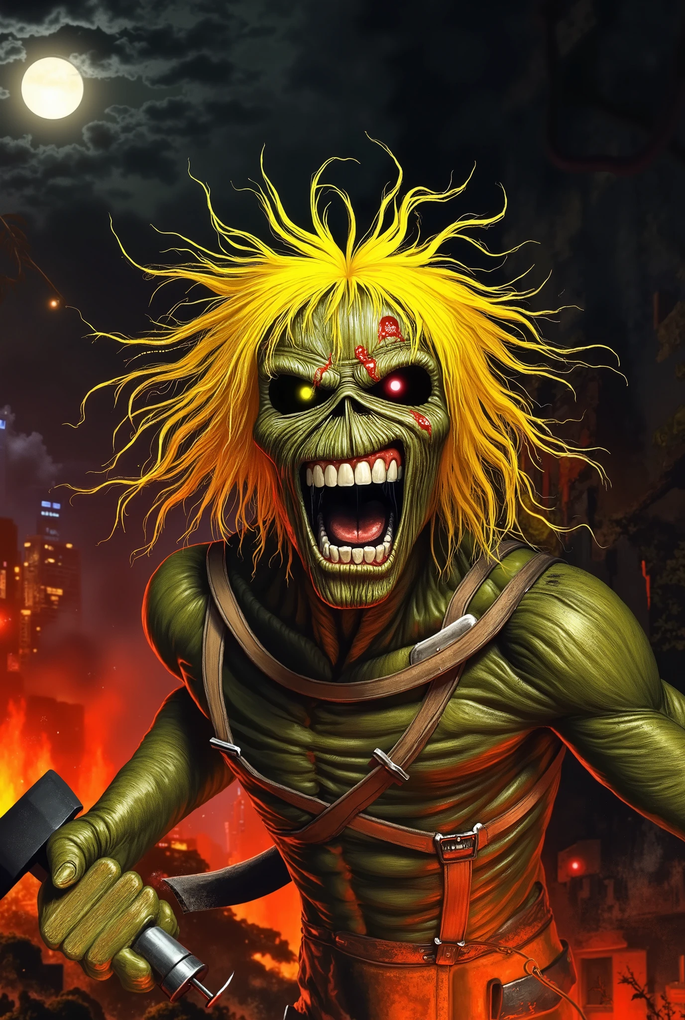  ultra detailed, chaotic scene, nightmare, Simon Stlenhag Style, vintage sci-fi comic book cover of , (extremely bright:1.1), dynamic composition, full color illustration of monster holding a axe, (close up:1.3), yellow hair, iron maiden album cover 1981, on a street at night, (extremely bright:1.1), dynamic composition, upper body, cloudy sky in dark mood
Ailurus fulgens, black and red ink flow, Horkey and Jeremy Mann, intricately detailed, complex, elegant, expansive,
hmvi style, black and orange ink flow, intricately detailed, complex, elegant, expansive, by Michael Eastman, by Simon Stalenhag
