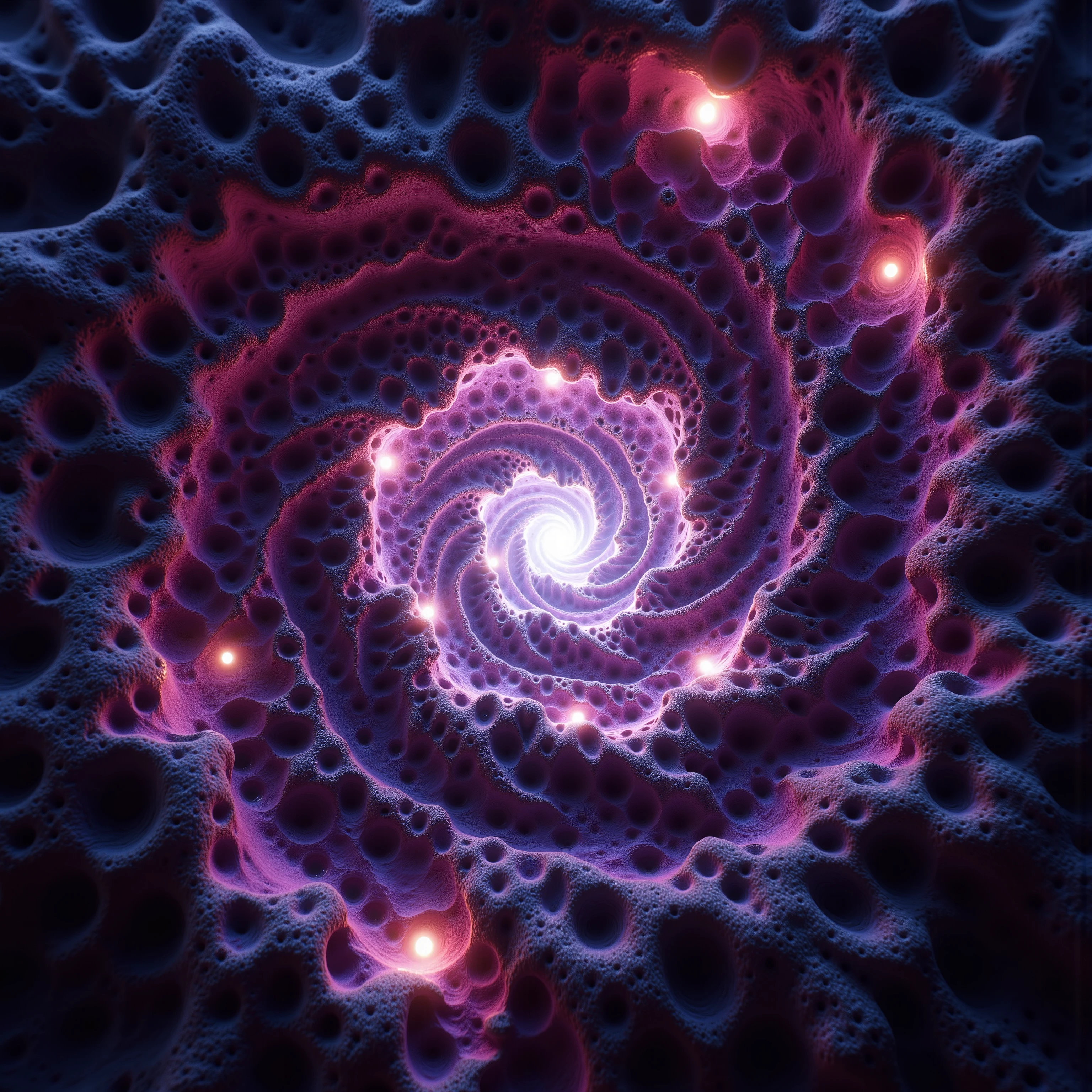 Create a 3d masterpiece from this swirling spiral image. Depth of field, UHDR, Give some realistic sunstance and texture to go with the colors in a way that will make thebimage appearvto come right off the screen at the viewer. Attention to detailbon the creation of the substance and texture. Fractal Geometry should build up the patterns that could be used for texturevand to decorate the ends of the arms of the spirals. Make everything pop with realistic looking features and professional level quality artwork. Highers, Cinematic photography, cinematic portrait, cinematic lighting, portrait photography, hyperrealism, ultra detailed images, award winning, God rays, backlighting with depth of field and realism a priority. Icon style imagery. Iconic features to the extreme. Dramatic cinematography, 8k, ultra-fine painting, sharp focus and clean clear ink highlighted artwork. Photorealistic and third demintonal work. Awe inspiring, stunning,beautiful,iconic,masterpiece.