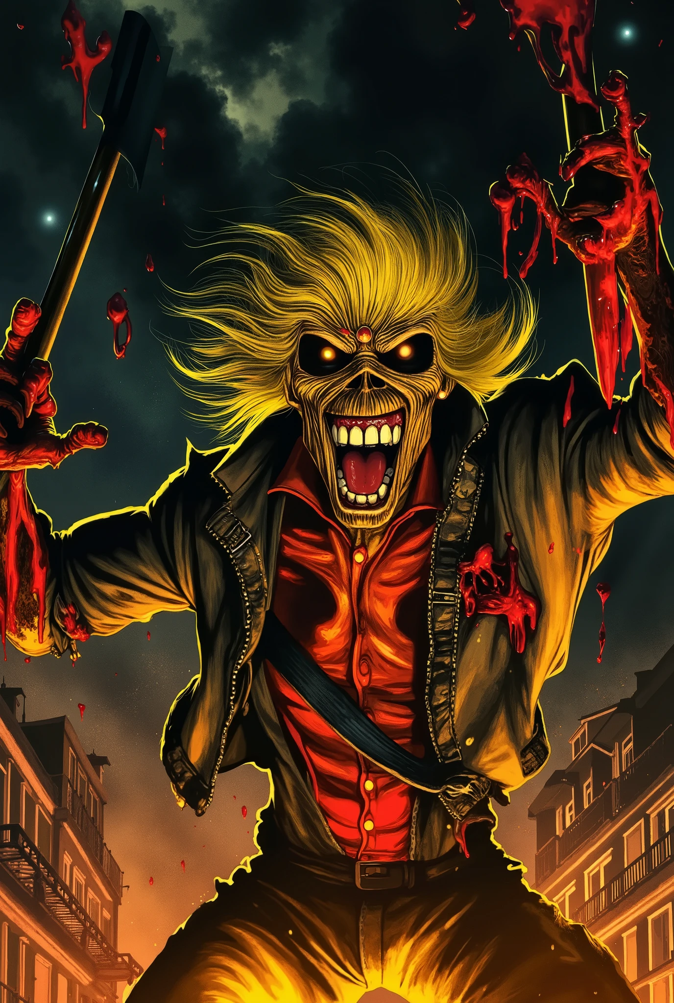 ultra detailed, chaotic scene, nightmare, Simon Stlenhag Style, vintage sci-fi comic book cover of , (extremely bright:1.1), dynamic composition, full color illustration of monster holding a axe, (close up:1.3), yellow hair, iron maiden album cover 1981, on a street at night, (extremely bright:1.1), dynamic composition, upper body, cloudy sky in dark mood
Ailurus fulgens, black and red ink flow, Horkey and Jeremy Mann, intricately detailed, complex, elegant, expansive,
hmvi style, black and orange ink flow, intricately detailed, complex, elegant, expansive, by Michael Eastman, by Simon Stalenhag