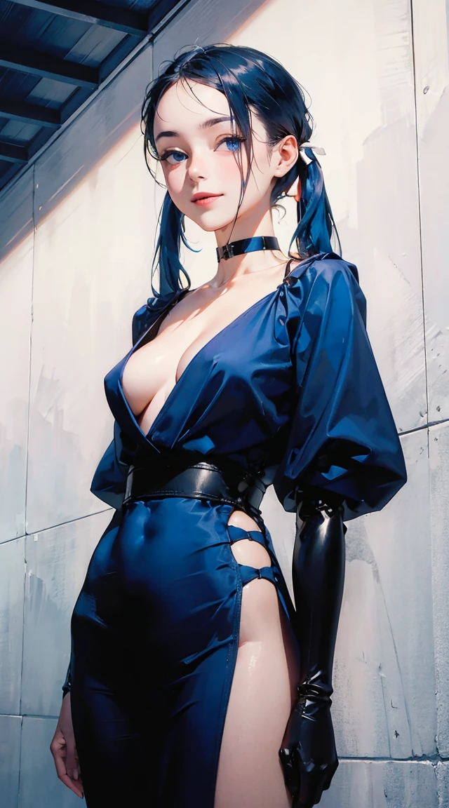 (photoRealistic:1.4), (masterpiece, Side light, Beautiful, detailed eyes: 1.2), masterpiece*Portraiture, Realistic, 3D Face,
Hired \(Genshin Impact\), One girl, Ahoge, architecture, bangs, Exposing shoulders, Bell, black gloves, Black Pantyhose, (Blue Hair), blush, chest, Chinese knot, Removable sleeves, Flower knot, gloves, horn, Long Hair, View your viewers, medium chest, neck Bell 裸