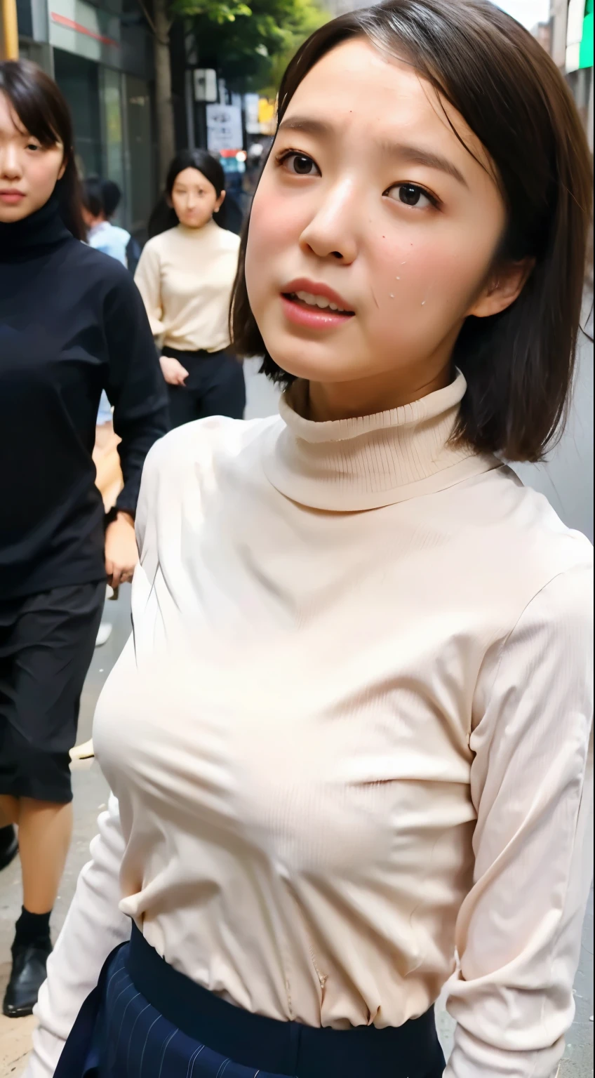  is too big for , Walking through the streets of Shibuya, Age 15,  wonderful, : (sweaty: 1.4),  saggy breasts ,  Soft , sweat,  short hair,  turtleneck, Masturbating,