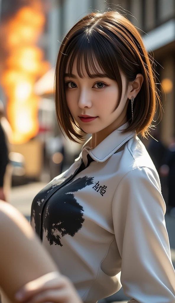 (8K, RAW Photos, Highest quality, masterpiece:1.2), (Realistic, photo-Realistic:1.37),One girl, night, Professional Lighting, Photon Mapping, Radio City, Korean Doll, Long traditional costume, Gray background