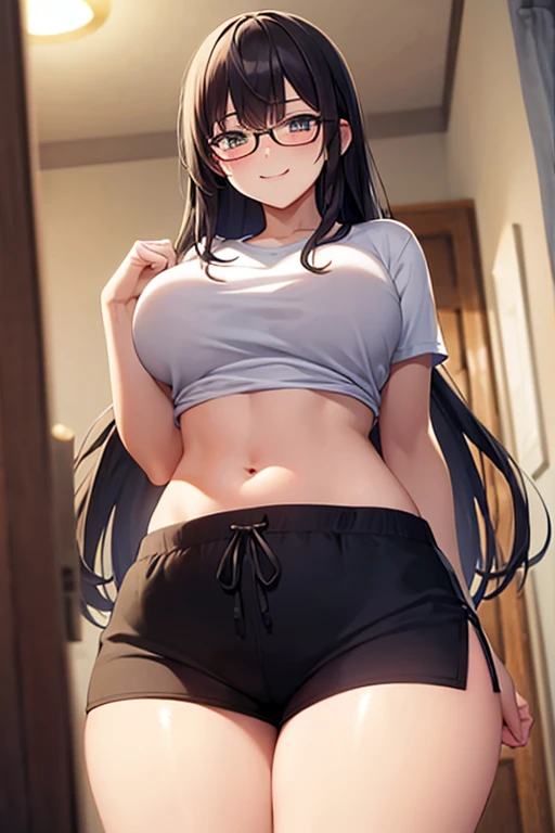 1girl, 1girl hinata full body, Hinata Hyuga, Hinata Hyuga naruto shippuden, hyuga hinata, (anime: naruto), adorable, female body, perfect body, fullbody, lavender gentle eyes, dark blue hair, dark blue long hair, beautiful, perfect body, gym clothes, flex leggings, matt-black flex leggings, leggings matt-black, croptop, cropped shirt, beautiful woman body, hinata, ultrasharp, 4k picture, highly detailed, stunning