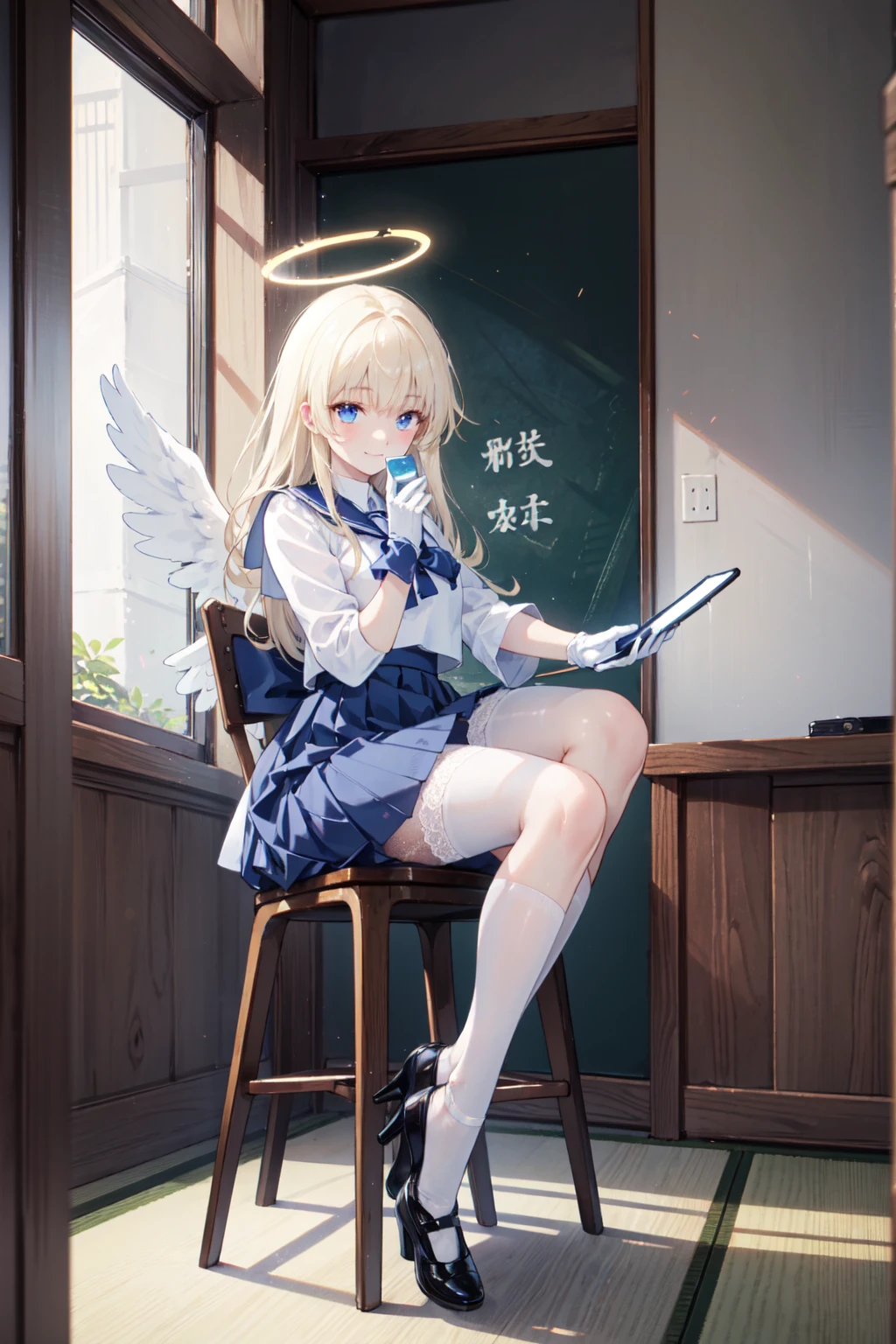 Angel blonde woman