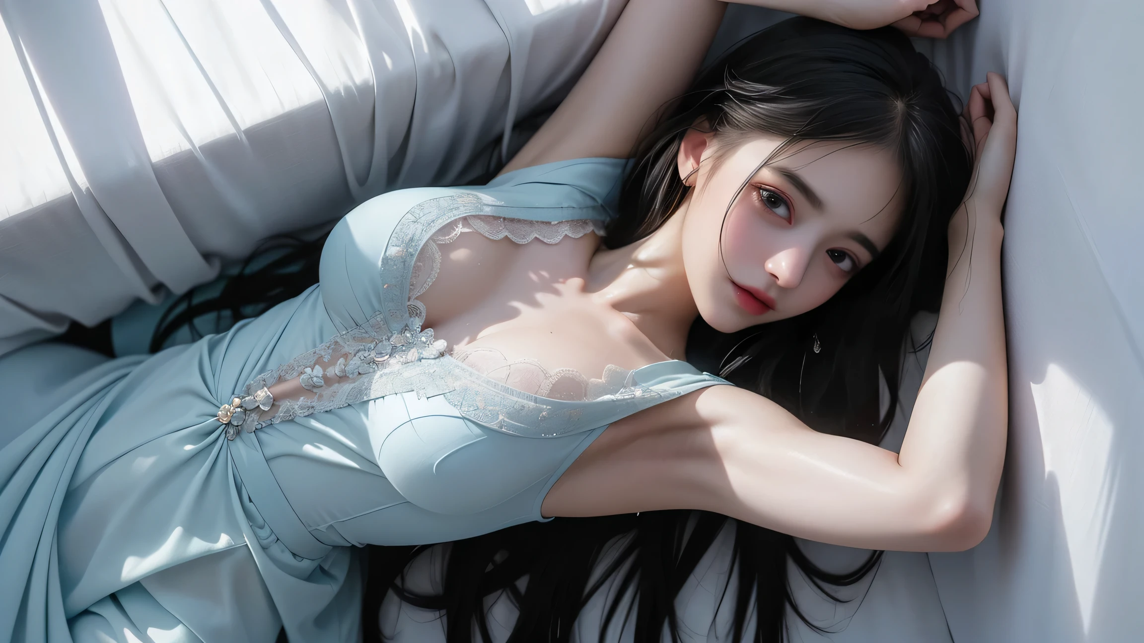 The man who takes her, (SFW) Safe to work, Reluvy5213, neatly out of the head, covering the chest, SFW, [32K HD]^10, very detailed. 4k, she's lying on her back, surreal schoolgirl, best scene
