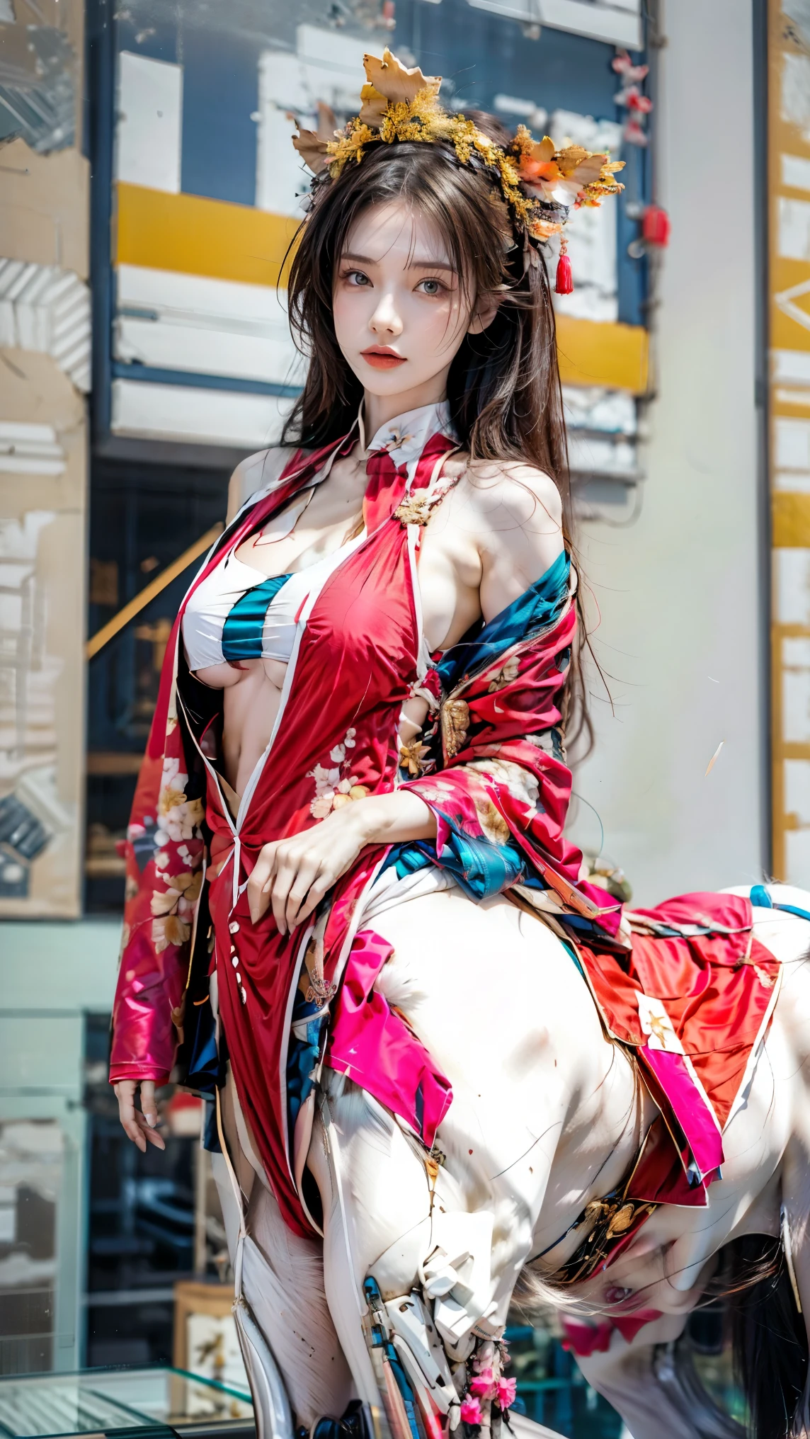 super detailed、masterpiece、highest quality、超A high resolution、8K、High level image quality、Transparency that looks great in photos、detailed eye、real live action、Gradation、perfect anatomical body proportions ,hard disk、nffsw , Nikon Z9 80mm Renaste Piece、(((Japanese female motorcycle gang、A long coat special attack suit that is bright red ankle-high、Special attack uniform with Japanese embroidery)))、((The bottoms are a bright red mini tight skirt.、Long slit)))、Shoes are high heels made of bright red enamel material、White enamel belt at the waist、Raise one leg on a motorcycle、squat、spread legs、Sitting on the seat of a runaway 400cc motorcycle、Colorful and cool bicycles、look at the camera、The panties are made of white lace material、panty up、panty zoom、white lace panties、Highway at night、Streetlights are lined up、shine a light、A beautiful full moon lights up the night sky、stars in the night sky、Mob of spectators、A gallery where many fans gather、camel toe、huge tit、nipple puff、cleavage、motorcycle riding spirit、Plump、Super big breasts、