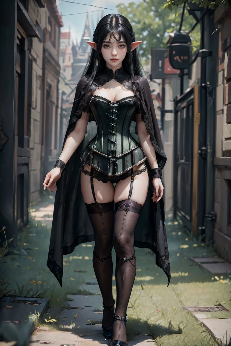 (sideways view, above view),score_9, score_8_above, score_7_above, score_6_above, Classification_explicit, 1 girl, ((18 years:1.2)), adult, full lips, ((by rubio:1)), (cabello ondulado long: 1.2),(punk rock gothic :1.4 )、(Face details: 1.5, bright blue eyes, beautiful face, pretty eyes, iris coating, thin lips: 1.5, delgado, pale and sharp eyebrows, long, dark eyelashes, double tabs),(gothic fashion:1.4)、(neogothic:1.3)、(Fine-grained denim dress:1.4 )、(Dressing a detailed steampunk maid in denim and white.:1.5)、(lace collar and sleeves:1.1)、(knee high socks:1.3)、(heart mark decoration:1.unrock fashion gloves:1.4)、(luxury hair ornament:1.4)、(heart brand belt)、(Denim High Heels)、(The underwear is striped.:1.4)(bright colors), ,( cyberpunk 2.1),( Alone), (background cemetery tombstone walls large stones:1.4), (bright colors), (background rain falling cloudy dark skulls :1.4), (showing panties :1.4), More detailed 8K.unreal engine:1.4,UHD,La Best Quality:1.4, photorealistic:1.4, skin texture:1.4, masterpiece:1.8,first work, Best Quality,object object], (detailed face features:1.3),(The correct proportions),(Beautiful blue eyes:1.4 ),  (dynamic cowboy pose),(black lingerie lace style :1.4), (realistic V2.1) 