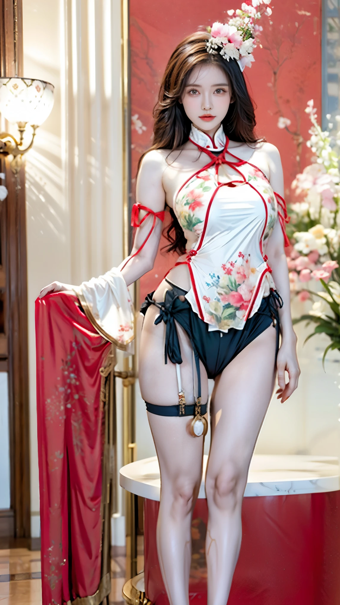 A Chinese woman, beautiful, swimsuit, long hair, high heels, high definition, large picture --auto --s2