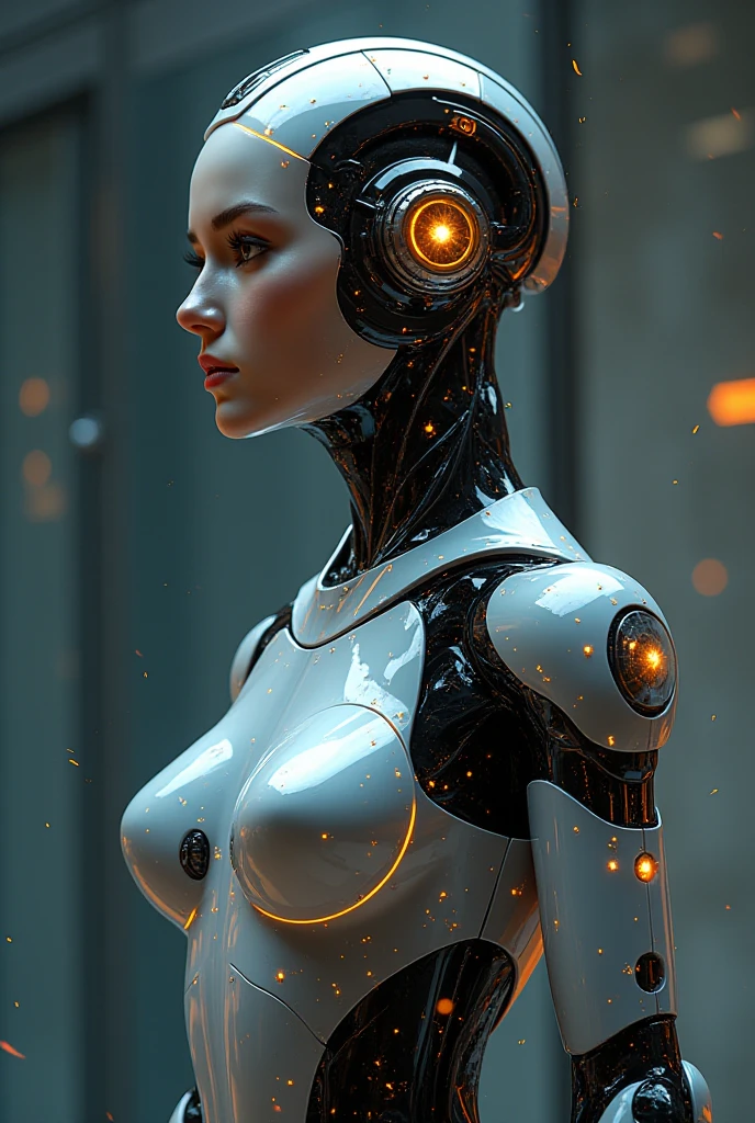 A music player robot girl