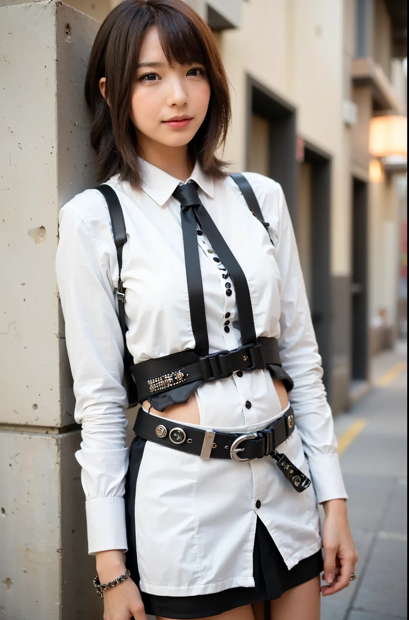 (Completely live action:1.37), (Amazingly realistic textures:1.37), (masterpiece, best quality:1.2), (8k uhd, 16k, 32k, ultra high res), amazingly realistic skin, amazingly realistic photo, superrealism, (photorealistic:1.37), (RAW photo), ultimately realistic, (ultimately realistic all details), (ultimately realistic all textures), super realistic lighting, super realistic shadow, (japanese girl:1.5), (realistic idol face), smiling, happy, super realistic face, ultimately realistic skin, ultimately realistic eyes, (mascara:1.35)ultimately realistic background, ultimately realistic detail up, (kkw-ph1:1.25), (Canon EOS R6, 85mm, 1/200s, f/5.6, ISO 1600), (tattoo), (mechanical armor:1.37), (blue eyes:1.2), (silver hair:1.3),