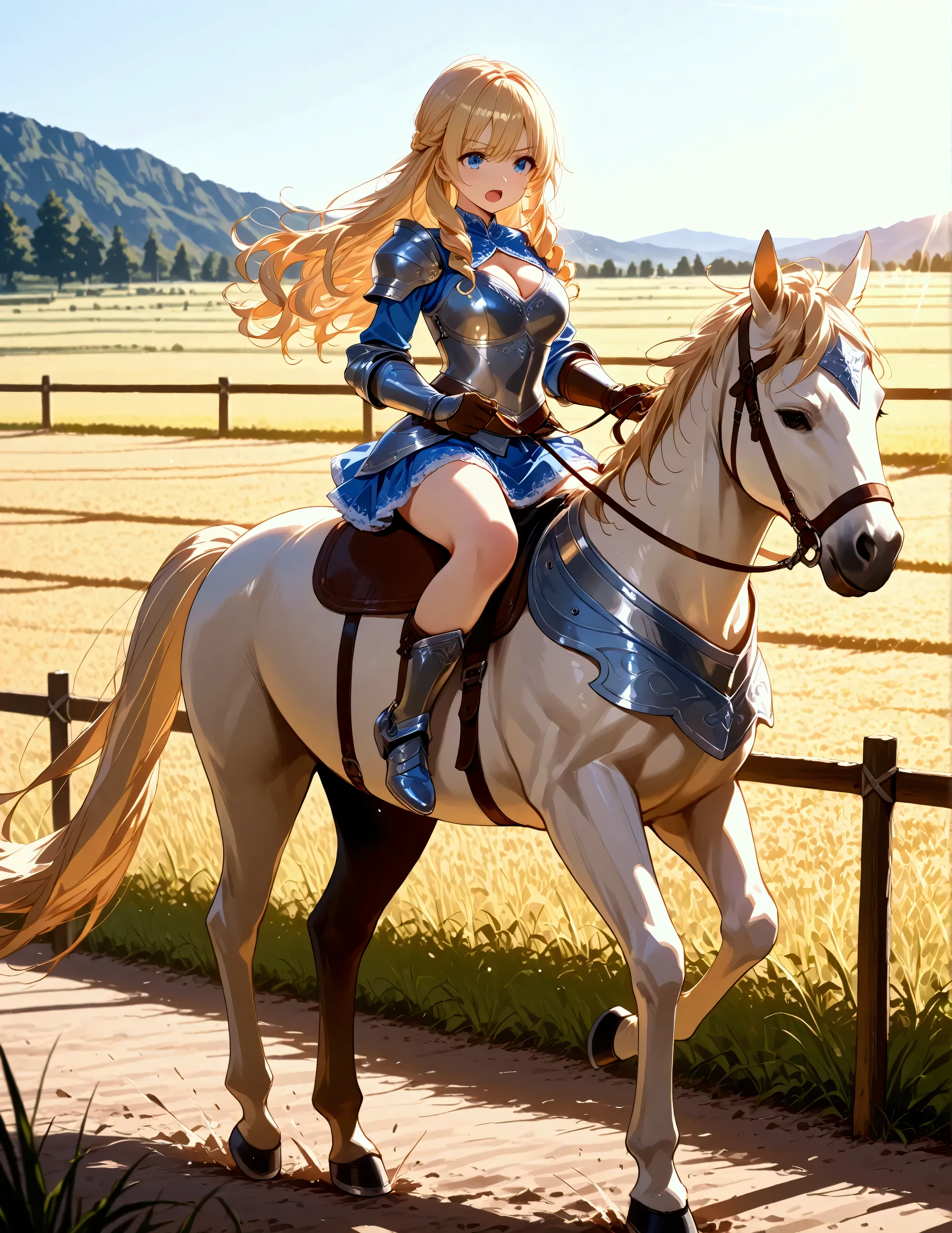 horse,female,sexy figure,มีหัวเป็นhorseสีขาว,Put on an adventurer&#39;s outfit,holding a compass and map,in the desert city,Fantasy,Masterpiece,Highly detailed