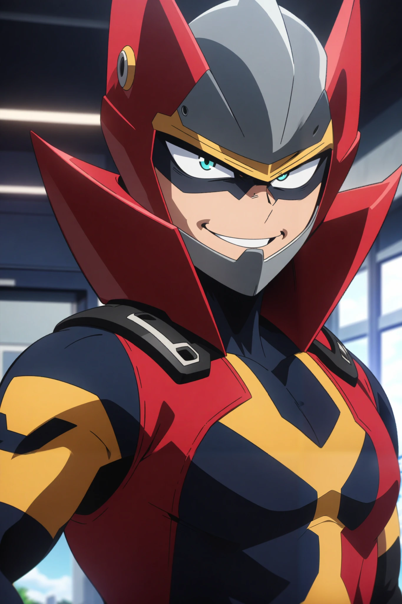 SHARKMAN, pro hero, smirk.
Daytime, detailed anime lighting, colorfull.
My Hero Academia character, MHA style, anime style, my hero academia, boku no hero academia, animated. Anime, Best Quality, Masterpiece, High Resolution, 4K, perfect body, perfect eyes, perfect eyes, Full Quality, colorfull, Looking at viewer, Anime, Anime Style, High Resolution.