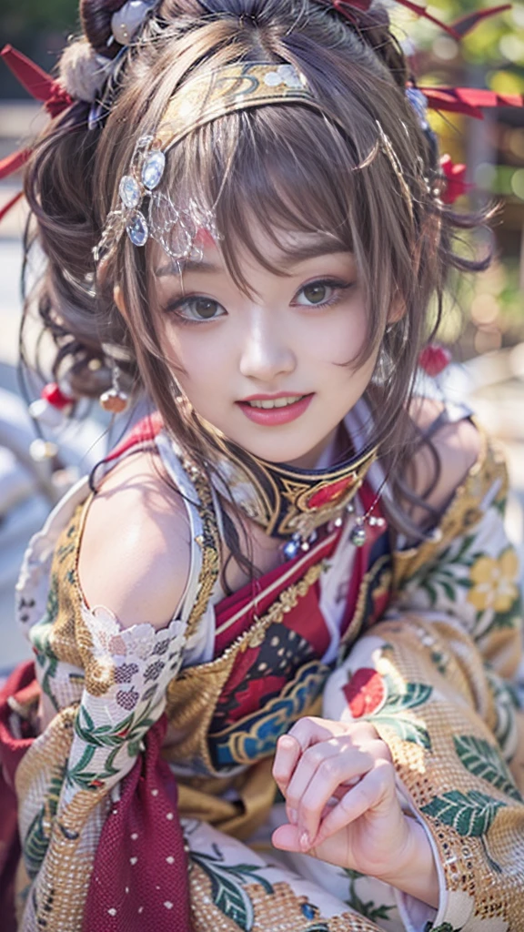 (Mysterious:1.3, 16k, highest quality, masterpiece, Ultra-high resolution), ((rain, From below)), Perfect dynamic composition:1.2, Highly detailed skin and facial textures:1.2, Professional camera work, Mysterious肖像画, Cinematic Light, Ultra-detailed, (Fantastic, tradition, Majestic), rainに濡れたスリムな女神, Incredibly slim body, Fair skin, Sexy beauty, Very beautiful face, Totally captivates you, (Japanese Shrine Maiden Costume:1.0), (Shapely breasts, Chest gap), (Cowboy Shot, Calm pose), (Big eyes that exude beautiful eroticism, Lips that exude beautiful eroticism), , necklace, Earrings, bracelet, Great background