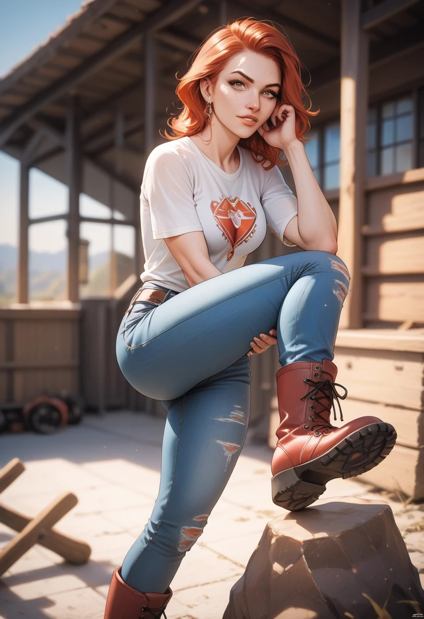 1girl, tape bondage, silver tape, reflective tape, angry, long hair, straight hair, red hair, wearing mascara, wearing eyeliner, wearing eye shadow, wearing lip gloss, glossy lips, skinny, medium breast, perfect shape body with medium breasts, white t-shirt, skinny jeans, denim jeans, white socks, adidas sneakers, (realistic:1.1), sidelighting, stone floor, wooden wall, dark, abandoned, masterpiece, best quality, highly detailed, extremely detailed, absurdres, 8k wallpaper, ultra-high-definition, (masterpiece:1.2), (best quality), (ultra-detailed), highres, sharp focus, clarity, fine textures, fine details, clear foreground, mid-ground, background elements, crisp edges, <lora:LowRA:0.5> <lora:add_detail:2> <lora:TapeGagV7-06:0.6> tape bondage <lora:scarlettJohanssonLora_v10:0.8> scarlett, black widow, natasha romanoff,