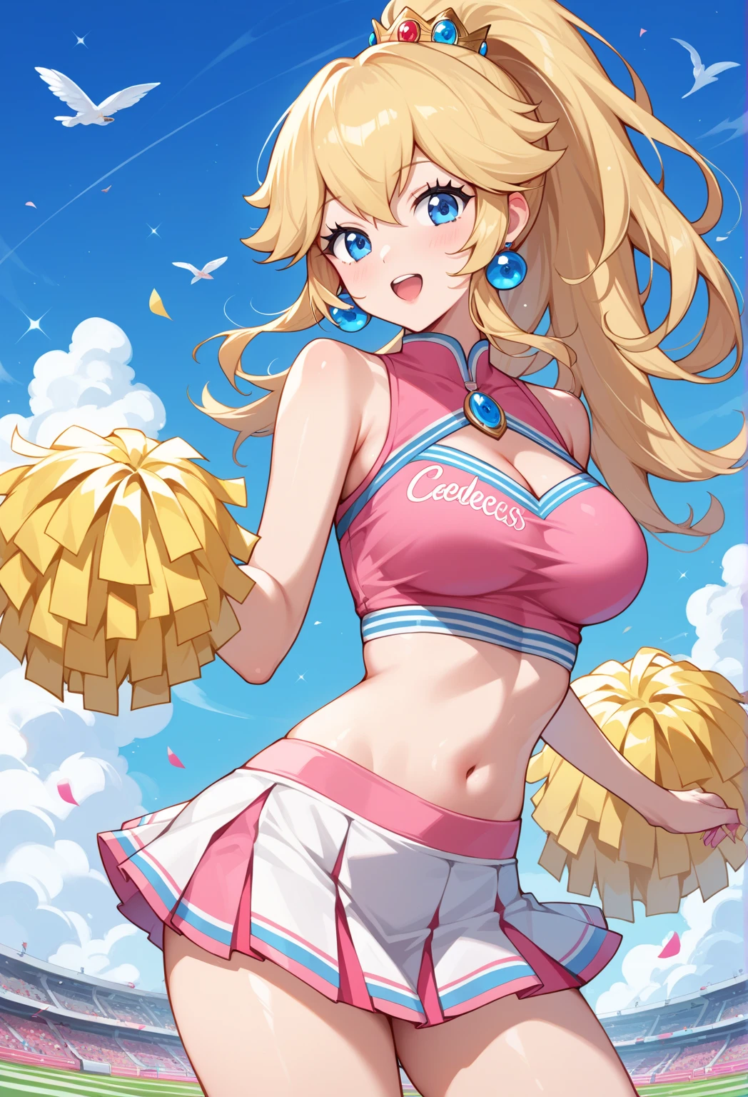 Masterpiece,Girl, Granblue Fantasy, Narmaya, Cheerleading, Short, Big breasts, Cheer costume, Cheering,