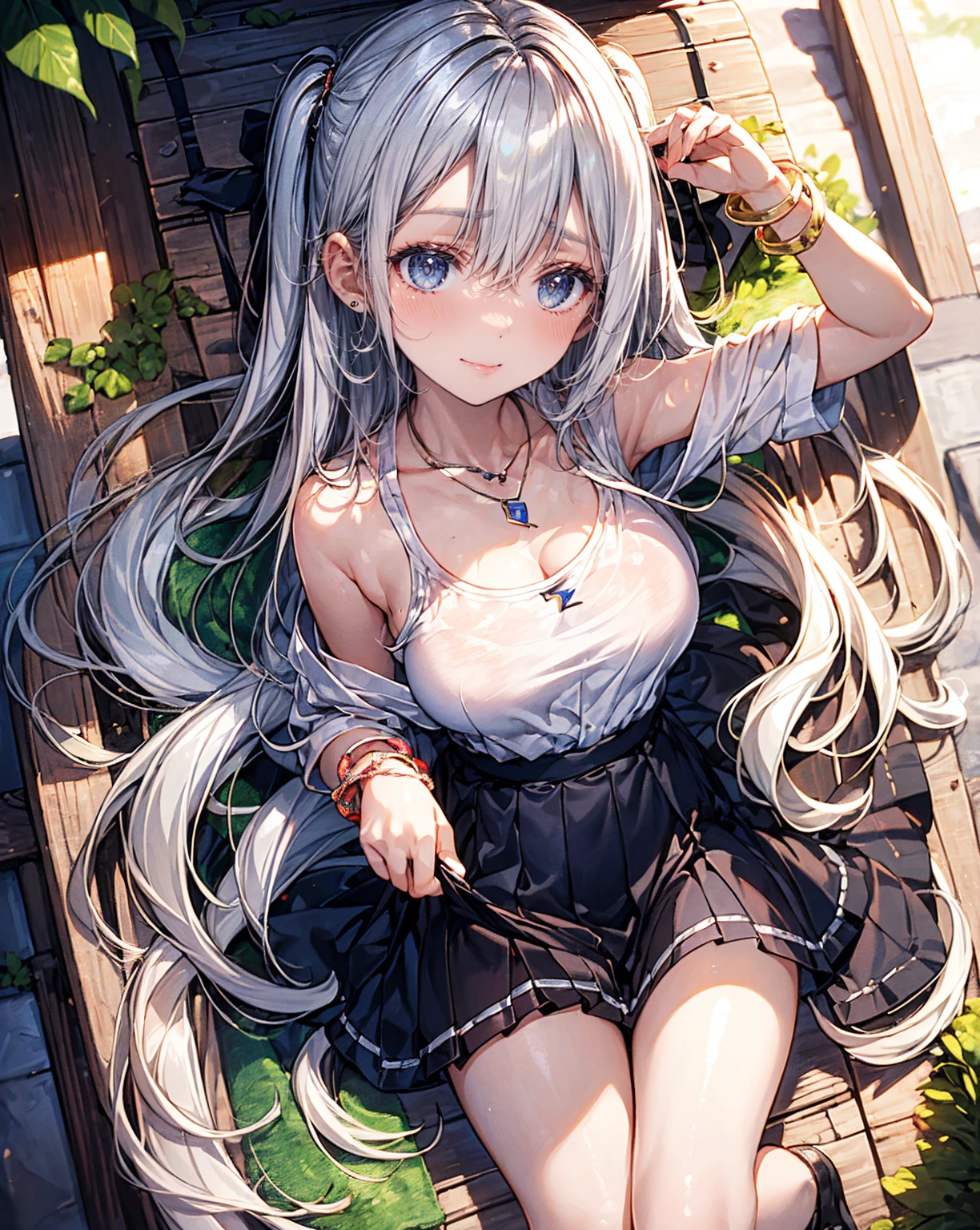 (Highly Detailed CG Unity 8K Wallpaper) (Better Quality) (Better lighting) (an extremely delicate and beautiful) ((light blue) (tiny bikini) cleavage), ((white) (frilled apron) (waist only)), ((high-cut) (thong) (cameltoe)), ((bright blue) ponytail (white ribbon)), standing on one leg, martial arts stance, dynamic pose, ((emerald eyes) highlights), (white gloves), (maid headdress), (black boots), exposed belly
