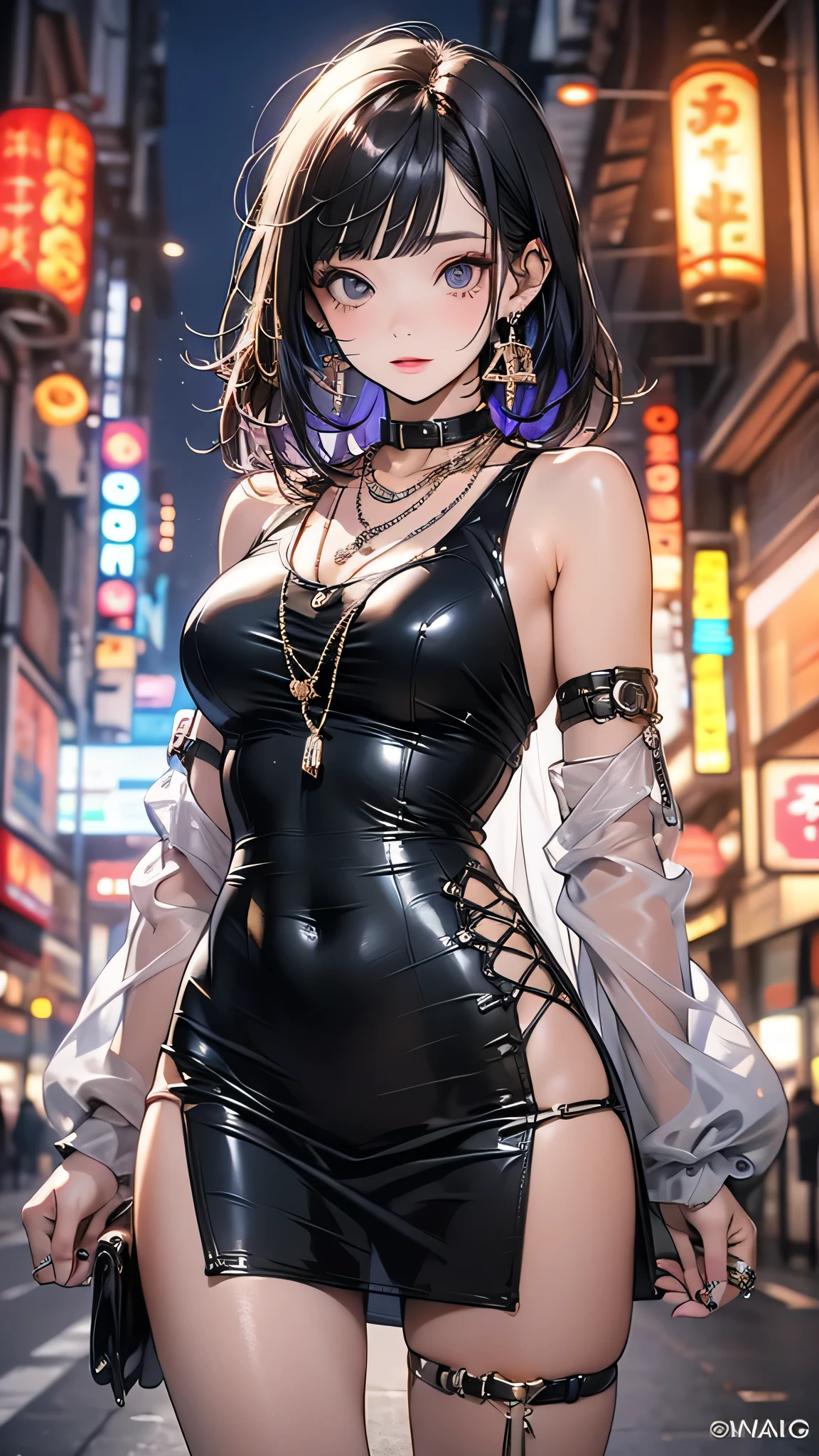 girl spacepunk,(((1girl))),((cute and beautiful afro haired girl)),((((black race)))), (large breasts:1.4),saggy breasts,((((hot pink afro hair:1.35,((afro hair:1.35)),afrohair,afro:1.35,dark hair,black hair,Double hair bun:1.3)))),medium hair,((heterochromia:1.5, (yellow_eye and red_eye))),intricate eyes,beautiful detailed eyes,symmetrical eyes,((fat)),((((tan,dark skin,black skin:1.35,dark-skinned_female,dark skin:1.3,ebony skin,lustrous skin:1.5,bright skin: 1.5,shiny skin,very shiny skin,shiny body,illuminated skin,wet legs)))),(spider lower abdomen,narrow waist,wide hip,athletic body,inflated legs),(((detailed face))), cute,slutty,sensual,seductive look,seductive,erotic,enchanting,((nsfw)), revealing clothing,show skin,(((neon green fishnet dress))),((slave collar)),(((wet clothes,intricate outfit,intricate clothes))), (dynamic pose:1.0),solo focus,embarrassed,(centered,scale to fit dimensions,Rule of thirds), cyberpunk city by the ocean at night, with bright neon signs and dark stormy clouds and puddles, scenery:1.25, artistic photography,(photography taken by sldr),highres, sharp focus, (ultra detailed, extremely detailed), (photorealistic artwork:1.37),(extremely detailed CG unity 8k wallpaper),((synthwave background theme)),(((vibrant colors))),(intricate background),(masterpiece),(best quality),
