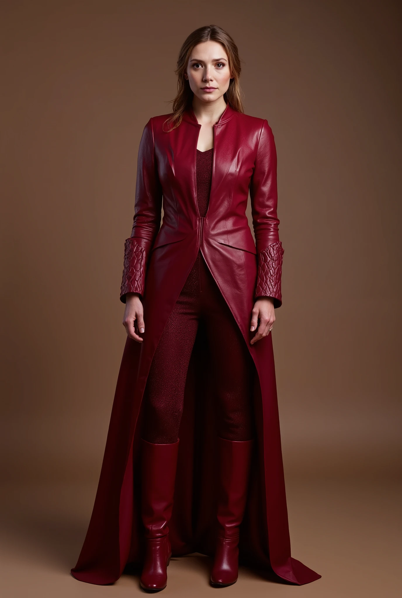 ((Marvel Cinematic Universe character Scarlet Witch:1.5)), Scarlet Witch suit, Scarlet Witch outfit, Scarlet Witch cosplay