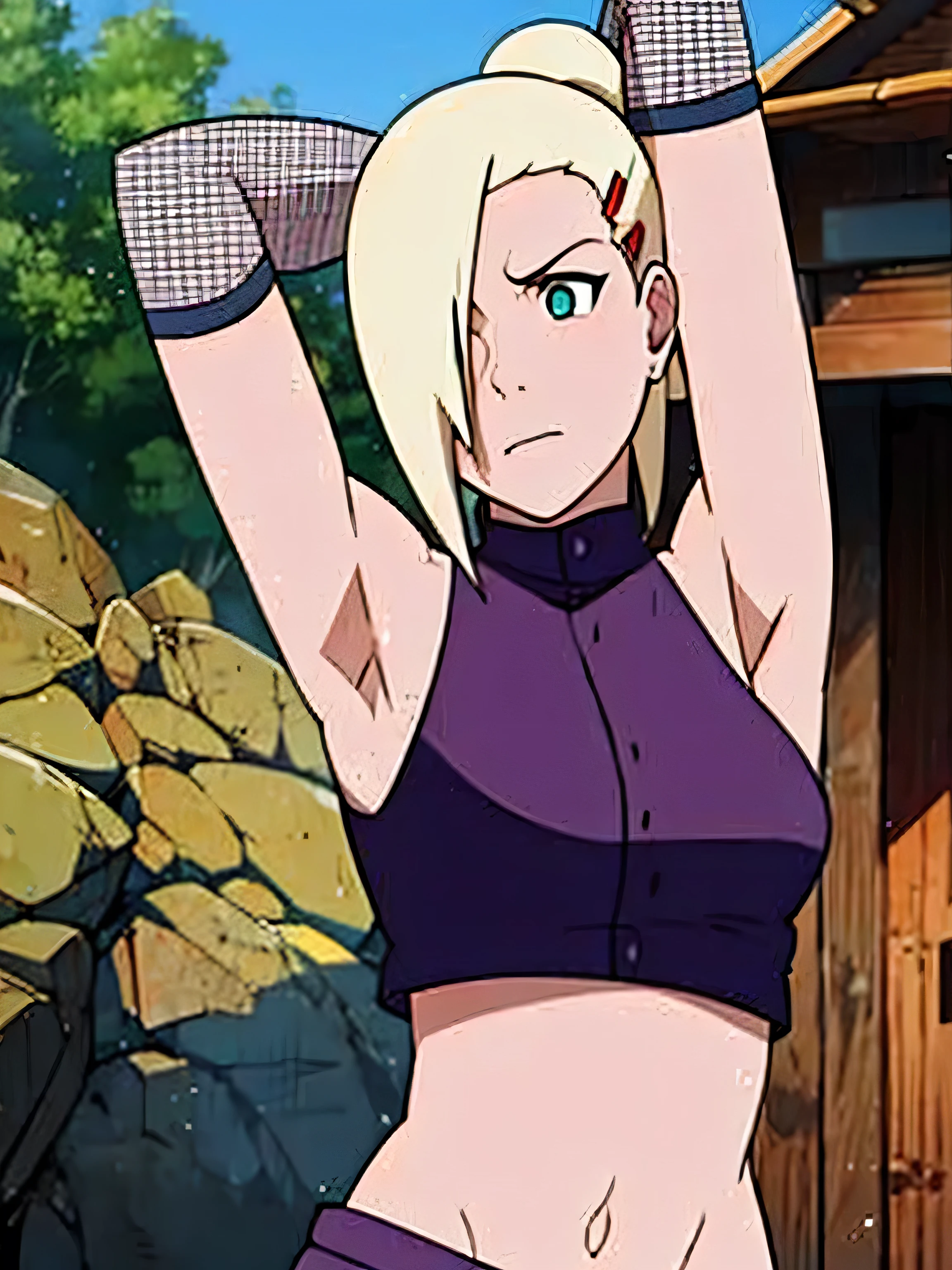 Ino Yamanaka, semi-naked, charming, Groin, cowboy shoot, Extraordinarily detailed face,fall,Falling with legs wide open in the forest, sunny day, Daytime, upper body view, anime style, alone, House details, Blonde, ((One eye is covered with fur., Hair over the eyes)), Medium bust, Belly button, looking at the audience, ( curved body), hidden eyes, smile, open mouth, very happy, high, Hair clips, Looks sharp, Sharp face, Sharp eyes, cool colors,Knees up,Beautiful legs,taking a shower(((middle open shirt,Beautiful nipples, Hard nipple, Medium ,Show your legs,Soaking wet, blushing))), Wet skin, Wet hair, I shake my back., ความละเอียดhigh, best quality, sexy ,angle ,Pass through breasts