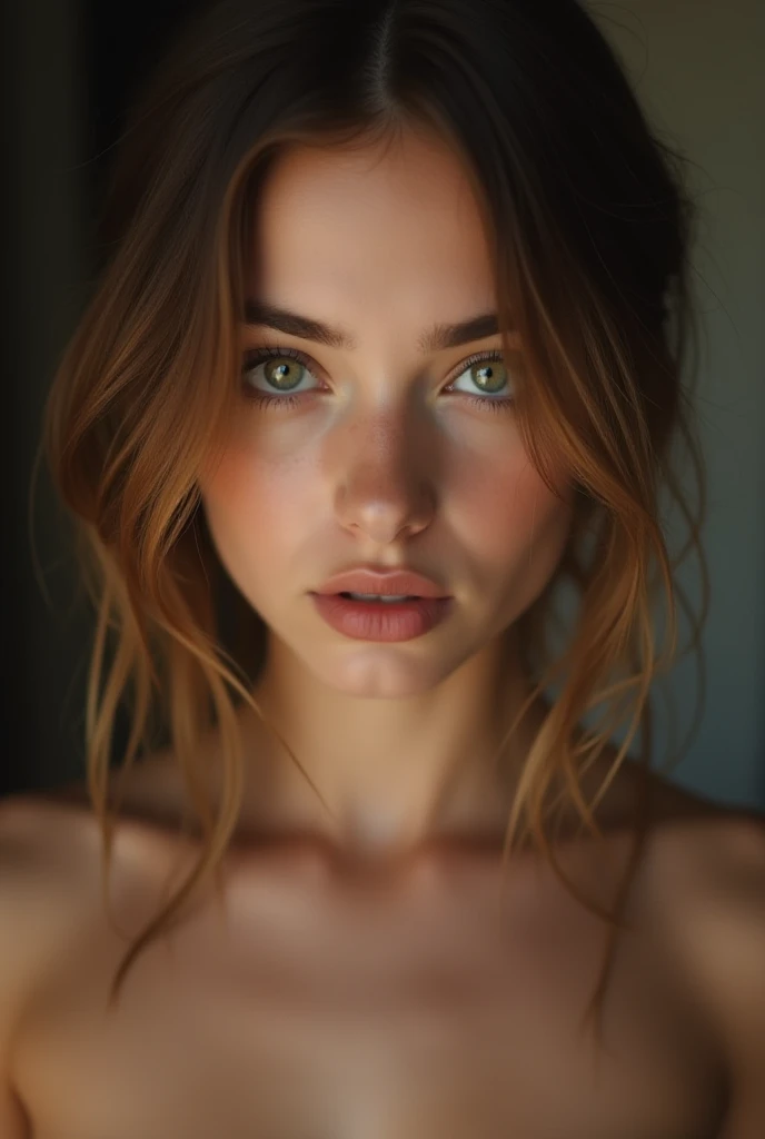 Show a girl naked with her eyes wide open - SeaArt AI