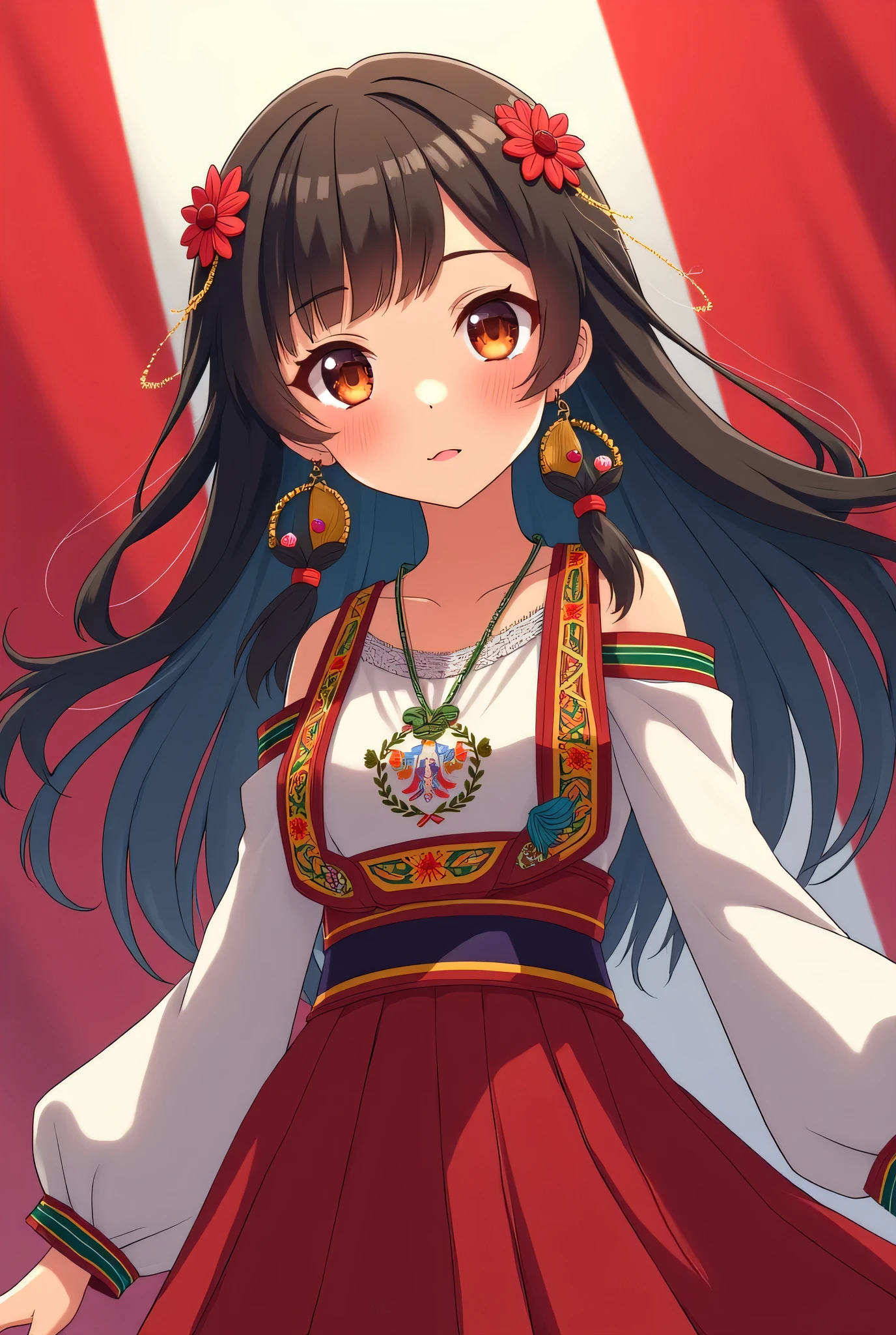 Anime peruvian flag and girl