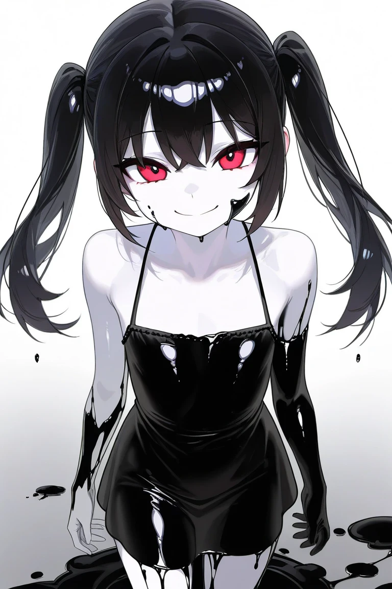 Highest quality, (Background details), High Contrast,naked、 Approaching on all fours、Female organ、Holding a knife、Blood、Bloodだらけ、red、topless、whole body、Super beautiful girl, Detailed original illustrations、functional、Looking into the camera、Twin tails、Black Hair、Bloodだらけ、Stalker、Delicate face、attractive、Villainess、sexy、Real breasts、Crazy Smile, Crazy Eyes、 Beautiful line art、Color
