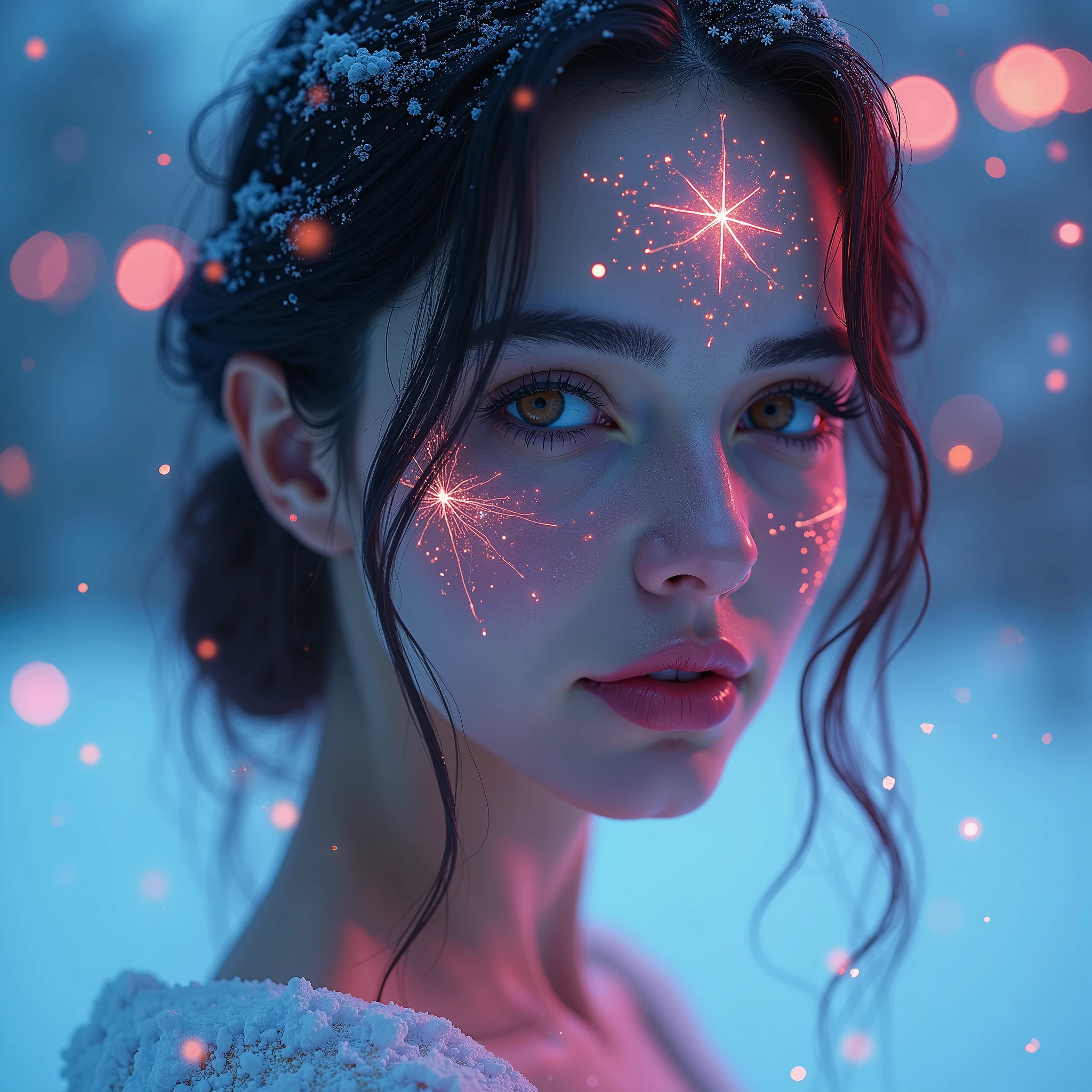 <lora:Xmas2:0.7> Xmas woman, sparkling christmas, fantasy, cinematic