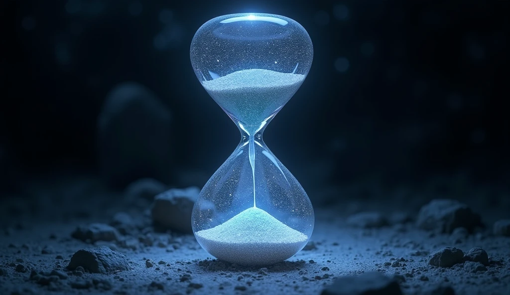 I need an image where half is an hourglass and the other half is a clock
