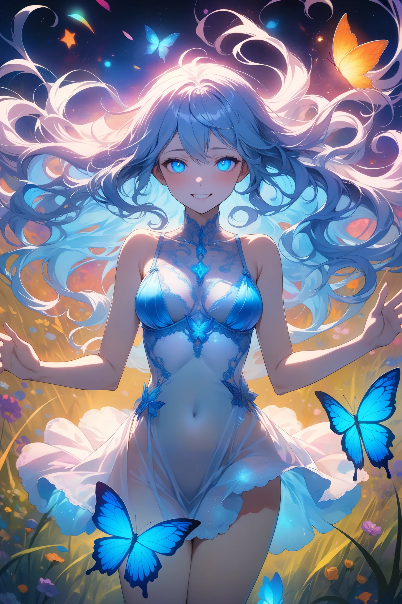 ((masterpiece,High resolution,8K quality,Highest quality)),(masterpiece:1.2), (Highest quality:1.2),Diffuse reflection of light((colorful:1.5)),whole body,Completely naked,Huge breasts,nude,Gemstone Body,Iridescent halo,amethyst,crystallization,Beautiful gold background