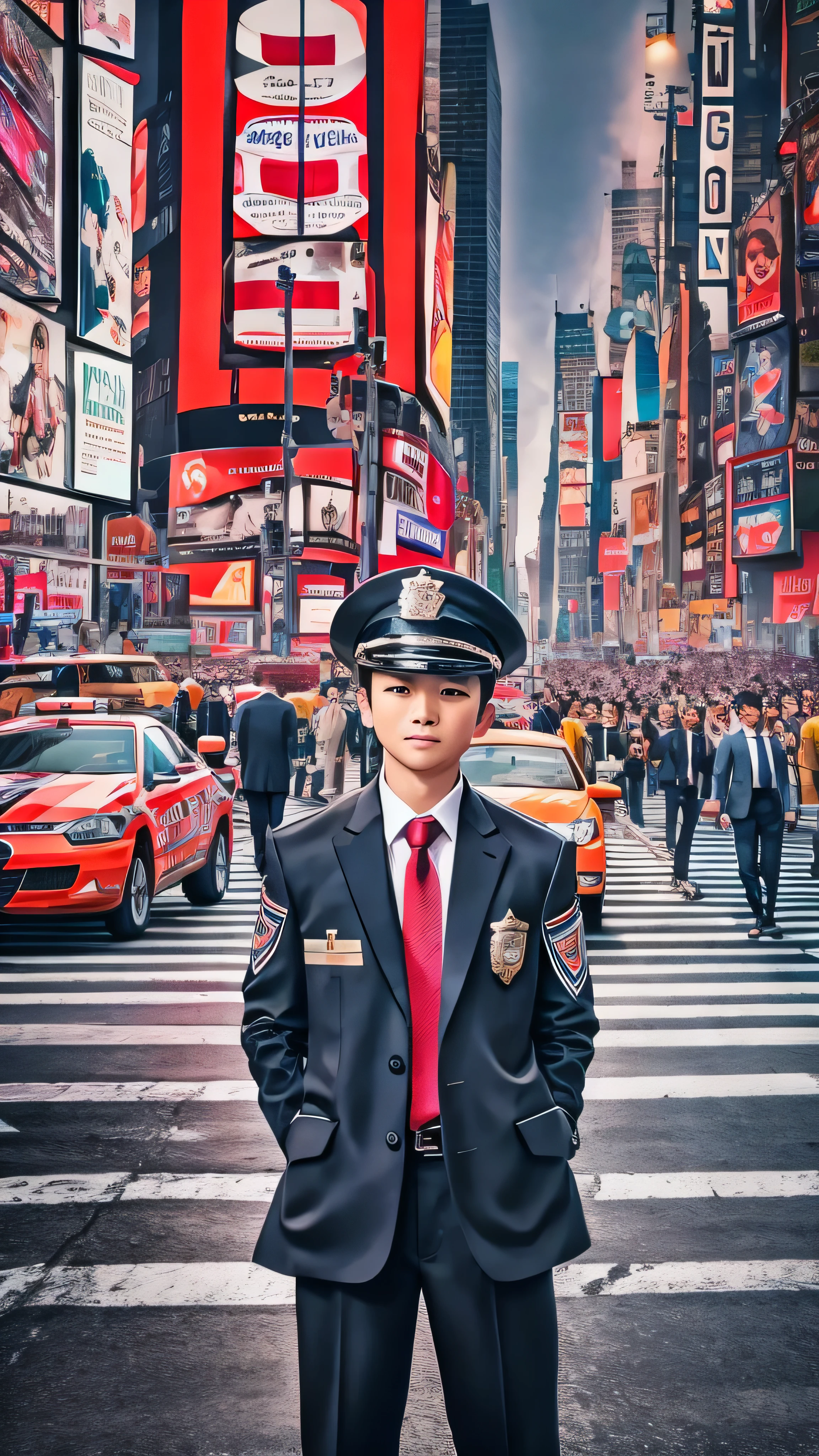 Arafed image of a man in a suit and tie standing in the middle of a ...