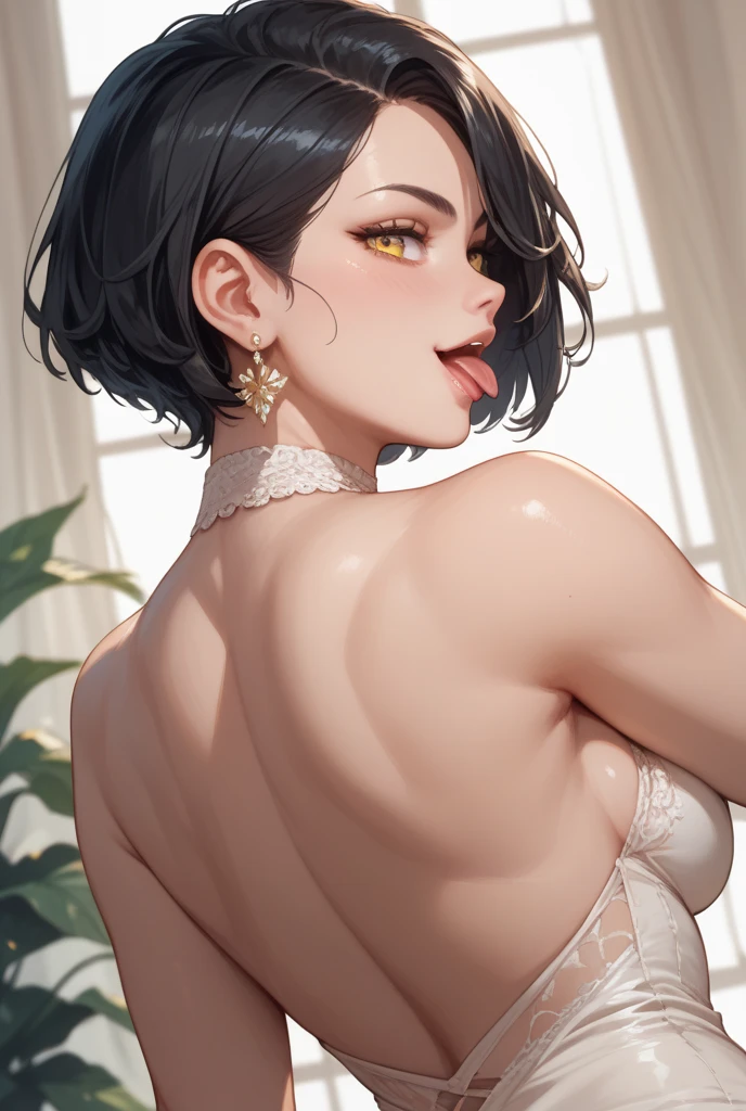 young girl, short black hair, closed eyes, Theatrical mask, Rich ballerina clothes, ballet dance, Masterpiece, HighQuality