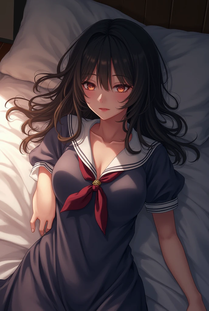 nsfw, (highly detailed beautiful face and eyes:1.2), (((lying))), bbfumika, idolmaster, long hair, hairband, (Sailor School uniform:1.5), ((huge breasted)), ((white pantie)), 1girl, solo, (lift shirt:1.5), (show off breasts:1.5), (spread legs, legs up), (pleated mini skirt:1.3), from below, (white pantie, lift skirt, pantie shot, blush), (blushing:1.2), (town overview), detailed landscape, (best quality,masterpiece:1.2), intricate details, extremely detailed,8k resolution, natural lighting,