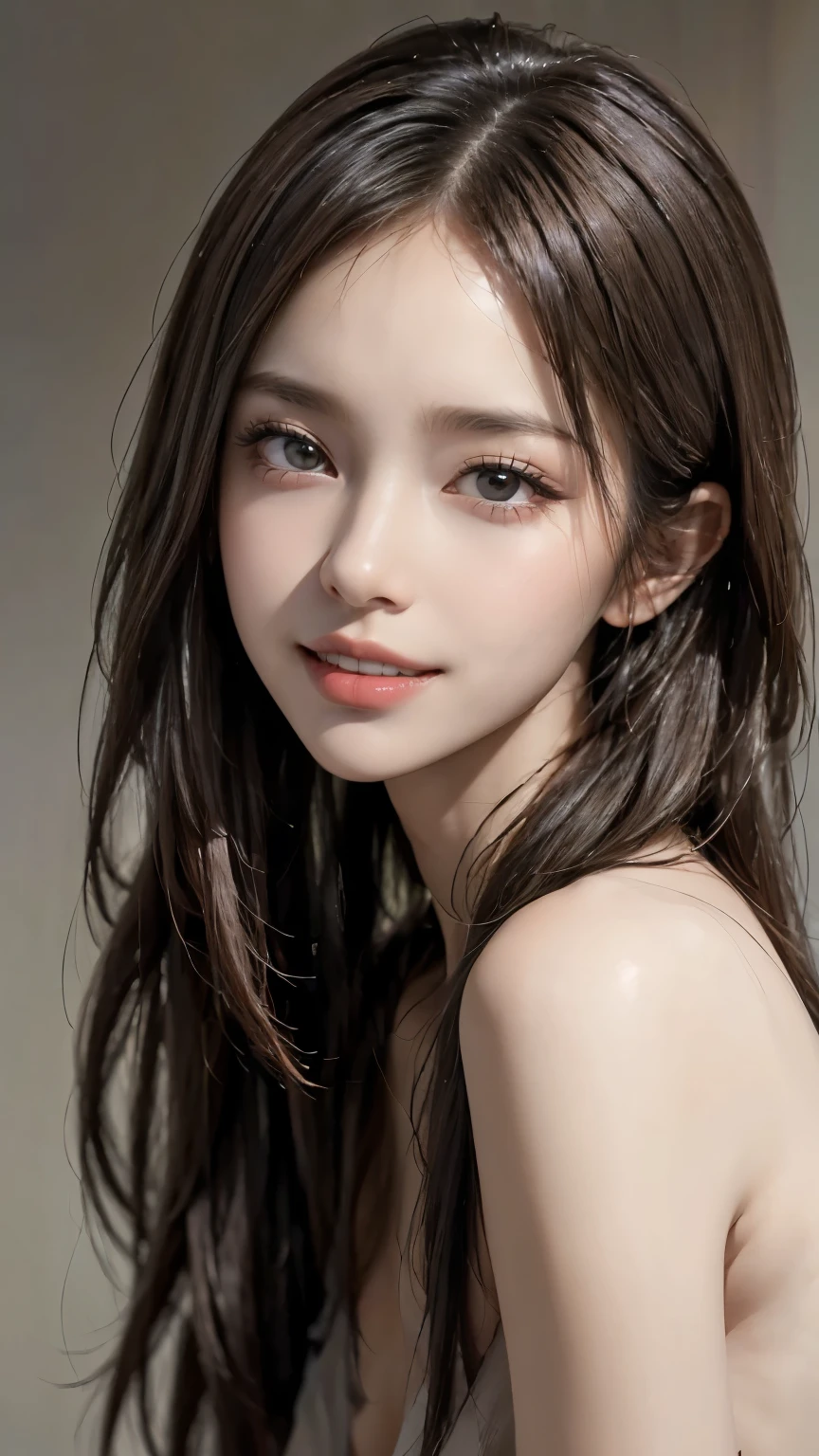 highest quality, table top, ultra high resolution, (realistic:1.4), RAW photo, 1 girl, kimono, long pony hair, indoor, Summer day,fine eyes,(realistic eyes),delicate face,real skin,thin hair,fine skin,beautiful face,smile、