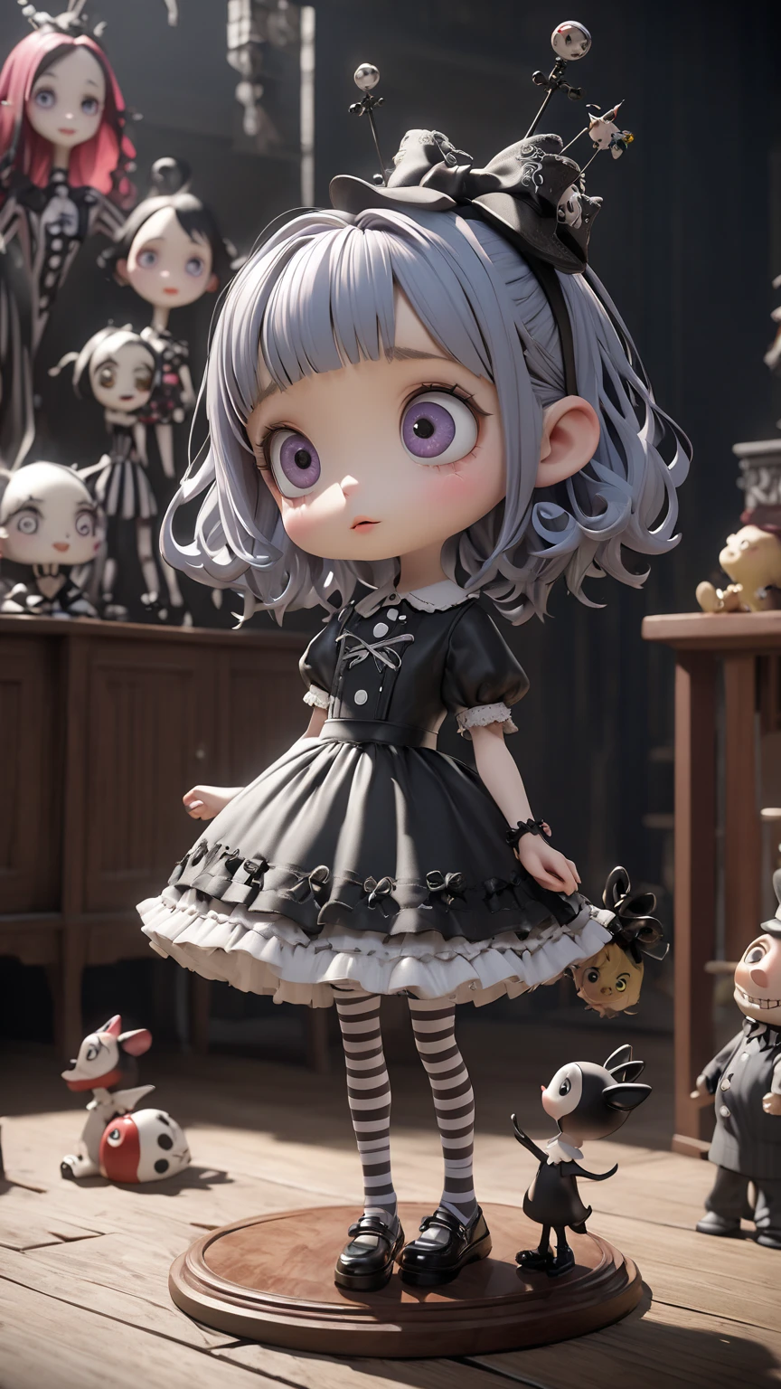 (best quality), (top quality), (dark), (full body), (melancholy), (sadness), (agony), (terror), (horror), (dark), (vibrant colors), (bright), (realistic photo), (real photo), (full body) PIN UP dark doll being photographed in a toy box. --auto --s2