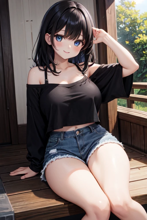 NSFW、(masterpiece、Highest quality:1.2)、1 person、solo、M字Leg spread、Leg spread座り、White string panties、Open legs、Legs open、Leg spread、(Big Tits、Big Breasts、Transparent breasts)、In town、congestion、belly button、Thigh、(Big Tits、Big Breasts、Transparent breasts)、(Erect nipples、black tank top shirt、black bra top、Low rise、belly button、Navy blue denim short skirt、Micro Mini Skirt、White string panties、Gold Necklace)、(Big Tits、Big Breasts)、(tall、Toned body、slim body、Brown Skin、Sunburn、Big Breasts)、(Slanted Eyes、Dark Eyes)、(Sexy look、Erotic look、Estrus、Lust)、((black hair medium straight、Black hair medium bob))、In town、Female teacher, 23 years old、Rumiko Honjo、((masterpiece))、((Highest quality))、((detailed)、((Adult female))、photograph、美しくdetailedな顔、detailedな目、独奏、