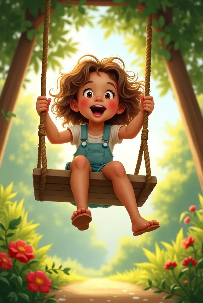 A girl swinging