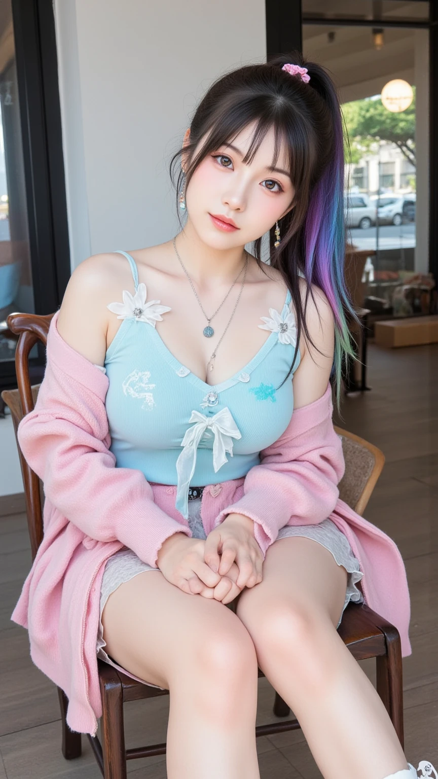 Fluid organization:1.6), 本当に野生の髪を持つ一人のbeautiful女の子, (Colorful wavy hair:1.2),( Two long braids:1.2), (Long wild hair:1.2), (Multicolored Hair: 1.9),可愛いsmile
パン屋販売スタッフ、(((Low - Angle:1.4)))、((One hand raised))、((She is wearing a colorful and pop blouse and apron.)),(;have big bread))、(((Spread your legs:1.4)))、,(((beautiful armpits:1.2)))、High resolution、Bakery、16-year-old girl、smile、Finished as in the picture、white and beautiful skin、Focus on small breasts、((beautiful５This finger))、Bakeryの制服を着ています、最high quality、High resolution、Very detailed、masterpiece、Live Shooting:2、Genuine:2、photoGenuineistic:2、very delicate and beautiful、Fine details、Textured skin、Full Shot、、(beautiful face:2)、hot pants、Putting on makeup、Perfectly balanced legs:1.5), Looking at the camera, Angle from above, (((hot pants))), High resolution、未来のBakery、Delicious bread that women will love、Looking at the camera、smile、Finished as in the picture、、(((I have a big loaf of bread)))、(((cute smile)))、((((Eat delicious bread)))))、((I love bread))、(front focus piece:1.3), 
、Cute Apron、Rainbow Apron、Bakeryの制服を着ています、明るすぎるNatural light、Shining sunlight、最high qualityのディテール, Japanese Girls,1 girl, 8K, RAW Photos, 最high quality, Ticker:1.2, Very detailedなRAWカラー写真, Professional photos, (reality, photoGenuineisticです:1.37), (Very detailedな皮膚:1.2), 超High resolutionな, (Lenz 50mm),,絶妙にFine grain,Look at the person watching,Pretty face, Just Mile:1.05),Wide Hips,Straight hair,,Light pink inner color、 white and fine skin、(Very detailedな8K cg:1.2), (hyper Genuineistic:1.35), (photoGenuineisticです:1.45), (reality:1.4), 

(背景はBakery:1.1)、Sexy upward glance, 、Very detailed、masterpiece、最high quality、Ultra-high resolution energy A、8KのHigh resolutionにより、Transparency as shown in the photo、Fine grain、Expression of gradation、Perfect anatomical figure ,hard disk、Ticker (English) 、 Nikon Z9 80mm Lens ,、明るすぎるNatural light、Shining sunlight、、Ultra slim body、Slender model figure、beautiful姿勢、, 最high quality, 8K, RAW Photos, Confused, Award-winning portraits, shy smile, shy smile, , Delicate girl,, Digital SLR, View your viewers, Frank, Sophisticated, Thin arms, Professional Lighting, Film Grain, chromatic aberration, (Fine grainと顔:1.0), Live Shooting、(((A portrait of extreme beauty)))、((Glowing Skin))、1 girl、16 year old beautiful girl from Prague、Bright expression、((Platinum Blonde Hair))、[Big blue eyes that sparkle like jewels]、Shiny skin、silky super long Straight hair、eyeliner、beautiful前髪、Hair around the eyes、最high quality、Very detailed、Film Light、Intricate details、High resolution、Very detailed))、Detailed Background、8KUHD、Digital SLR、Soft Light、high quality、Film Grain、Fujifilm XT3 、Shallow depth of field、Natural light、(((Spread your legs:1.4)))、Pieces fly、High resolution、Bakery、16-year-old girl、smile、Finished as in the picture、white and beautiful skin、Focus on small breasts、最high quality、High resolution、Very detailed、masterpiece、Live Shooting:2、、neon hair clip,masterpiece、最high quality、
One girl,Ives Girl,beautiful照明,(((Anyone can see the D logo.:9)))