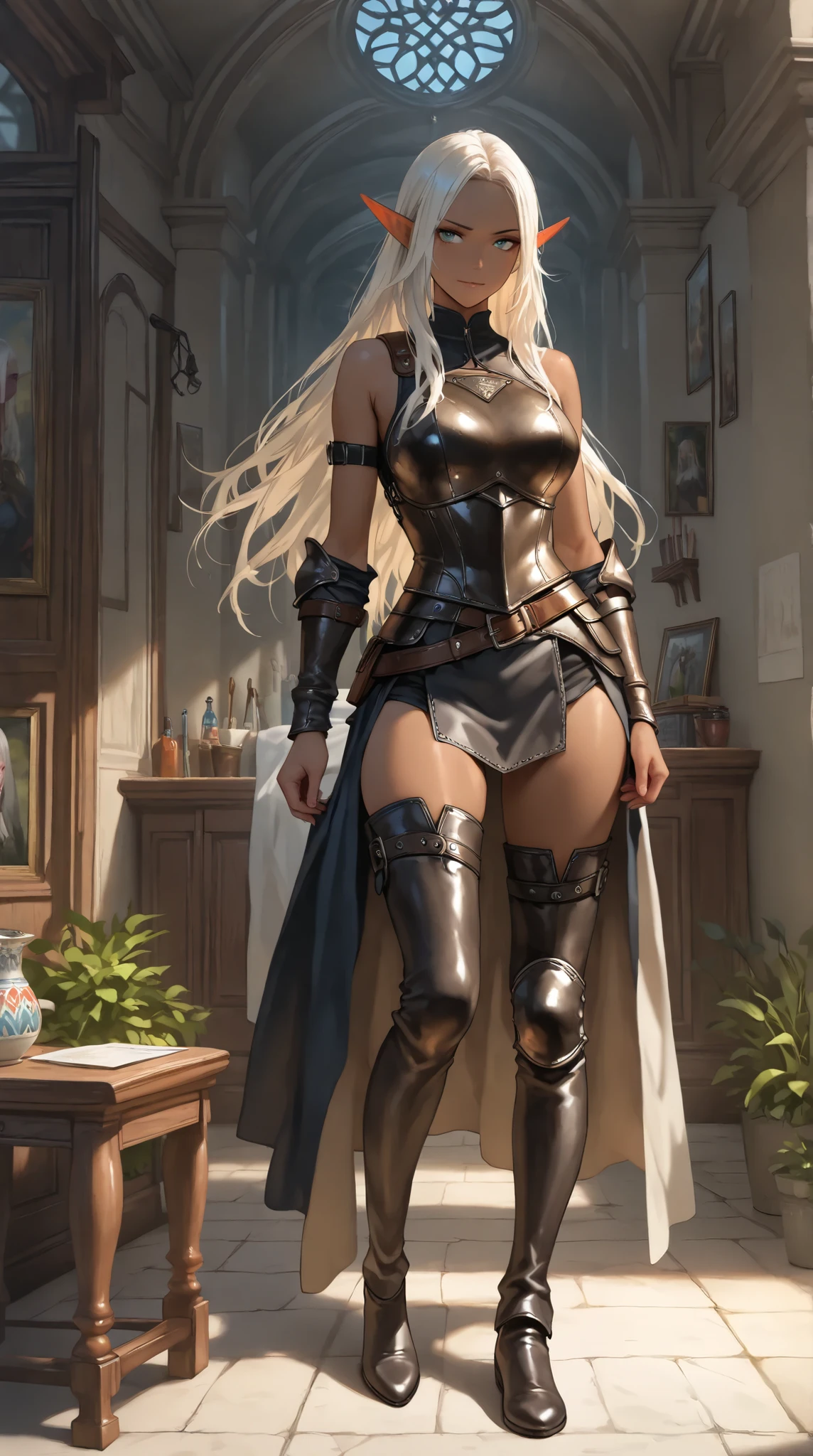 1girl, (solo), angelisereiter, armor, pauldrons, gloves, gauntlets, sword, perverted smile, red cheeks, small lips, full body, small size, sitting down, forest, (days), (very sexy body, detailed face, masterpiece, highly detailed, 8k, best quality, vibrant colors, digital art, concept art)