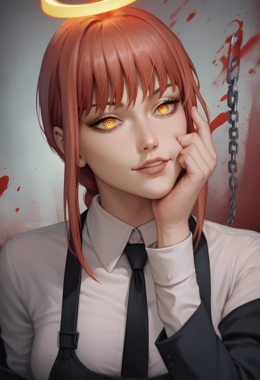 Bloody lips, bloody mouth, smile as a devil