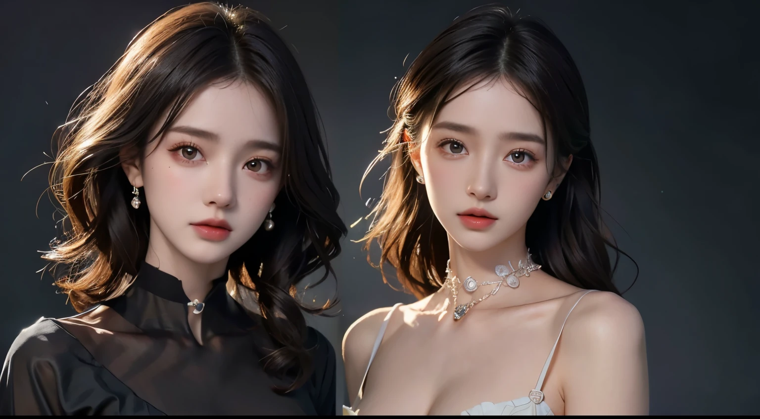 Wear only a long shirt，（All buttons open：1.1），，deep，best quality，tmasterpiece，illuminations，very delicate beautiful，The content is very detailed，CG，unified，8k wallpaper，astounding，detailed，content is very detailed CG Unity 8k wallpaper，hugefilesize，The content is very detailed，A high resolution，Handsome detailed woman，content is very detailed eyes and face，Wonderful and detailed eyes，There is light on the face，  （best illuminationsn：1.1），（the darkest：1.1），超A high resolution，（Realistic photos：1.1），（Shoot real：1.2：1.1），Real face proportions，slenderness，ssmile，（putting makeup on：0.4），（Fluffy black The eye：1.21），黑The eye，looking at viewert，dark brown hair，ear nipple ring，choker necklace，hair pin，Denim lenses，（Irregular skin blemishes，vein，skin wrinkles pores：1.2），（Pitch black night background：1.2），（bokeh：1.4），