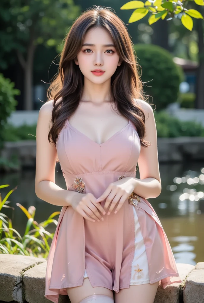 (logo、masterpiece、8K、table top、RAW photo、wonderful、最high quality、Photorealistic and very detailed CG integrated 8k wallpaper、high quality、very detailed、narrative poem、particle effects、dynamic effects、Depth of the bounds written、cinematic light、Lens flare、ray tracing)、fantasy、 (1 beautiful woman、dress、dress、cherry blossom pattern、black haired、beautiful face、real face、beautiful details eyes beautiful skin)、My hair dances in the wind、Hair flutters in Wind、hair jump、pink cherry tree、petals dance、SakuraFubuki、wonderful scenery、sunrise、sun on background、Wind、