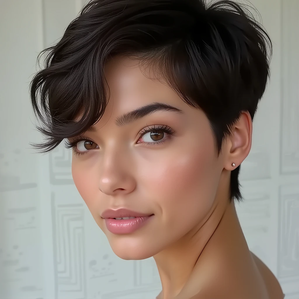 1 ,  short hair, 