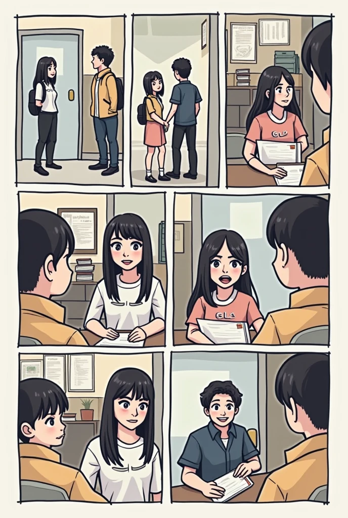 title:  Honor

Panel 1 
(Scene:  A new student enters school ,  nervous )
Mary:  “I'm eighth grader ,  but I'm still strong .  I don't know what to do...”

Panel 2 
(Scene: Nagkakilala sila ni my. Parehong bago at nagkasundo agad)
my: “Hi ! Mukhang pareho tayong bago dito. Magkakasundo tayo,  you !”
Mary: “Thanks.  How much help you .”

Panel 3 
(Scene:  After trying several times )
Mary: “Hi ndi ko inakala,  but I can !  I have the honor of every mark !”
( has a smile on his face ,  full of confidence )

 Panel 4 
(Scene:  Two years have passed and he is in tenth grade)
Mary ( thinking ):  “Why does it feel like I'm losing my vitality ?  It feels like I'm losing direction...”

Panel 5 
(Scene: Si my ay muling lumapit,  smiling ,  gave advice )
my:  “Don't give up .  Remember why you started .”
Mary: (Ngumingiti at muling nagkakaroon ng motibasyon) “Oo nga, my.  So I'll try again .”
